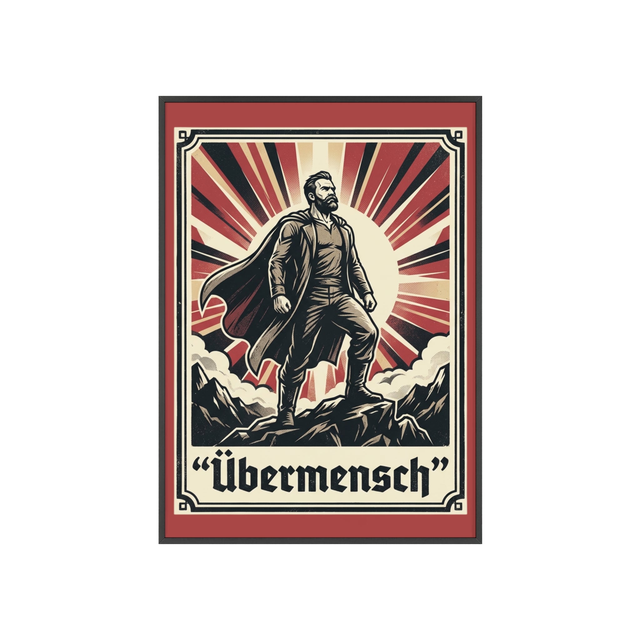 Nietzsche Übermensch Poster with Wooden Frame