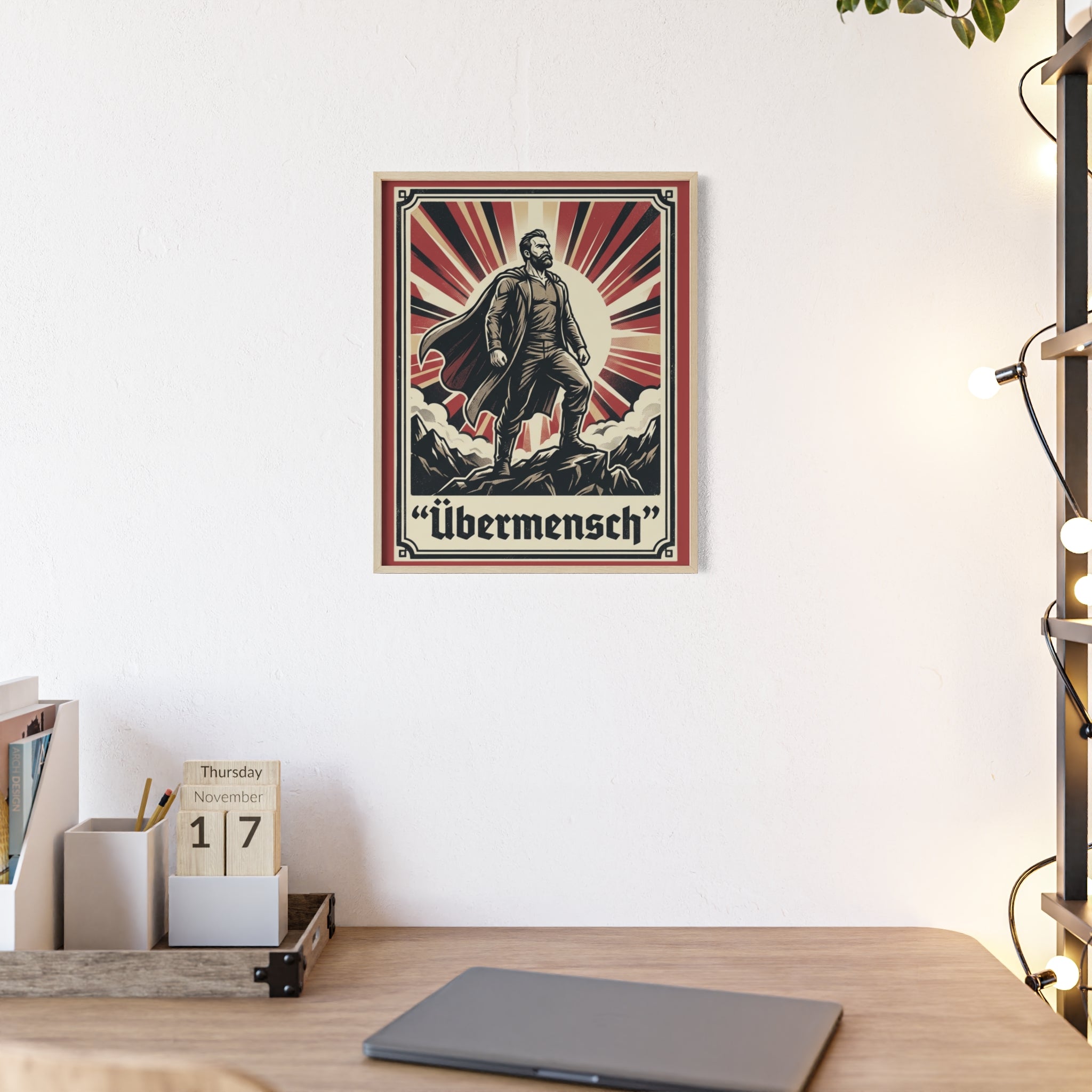 Nietzsche Übermensch Poster with Wooden Frame