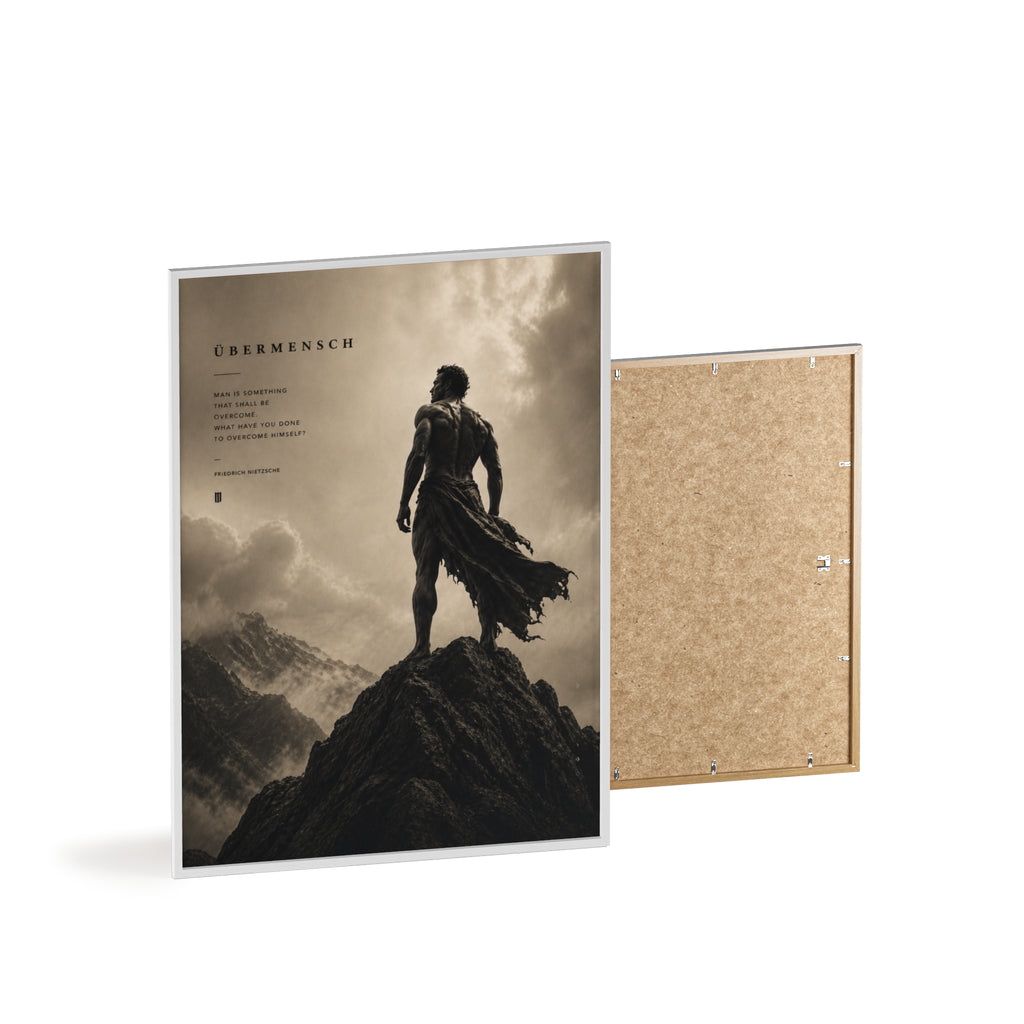 Nietzsche Übermensch Poster with Wooden Frame