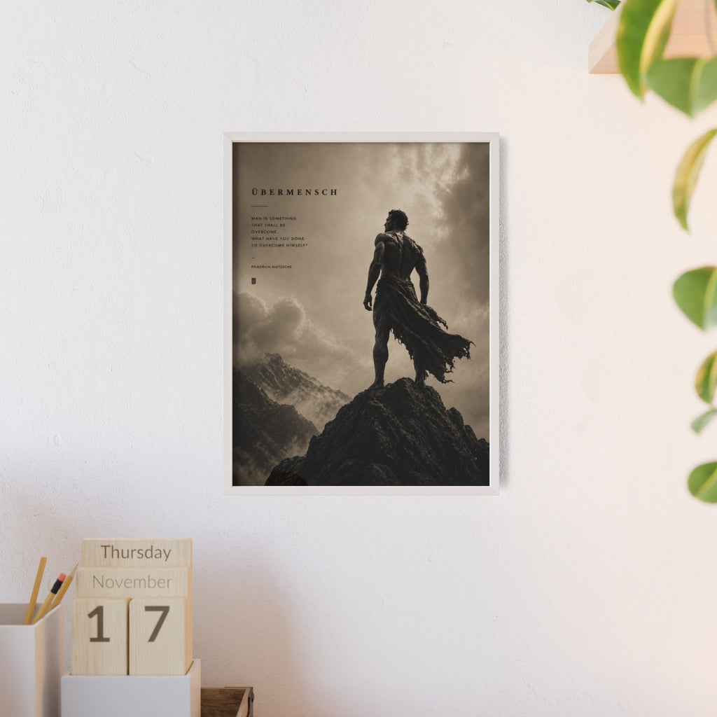 Nietzsche Übermensch Poster with Wooden Frame