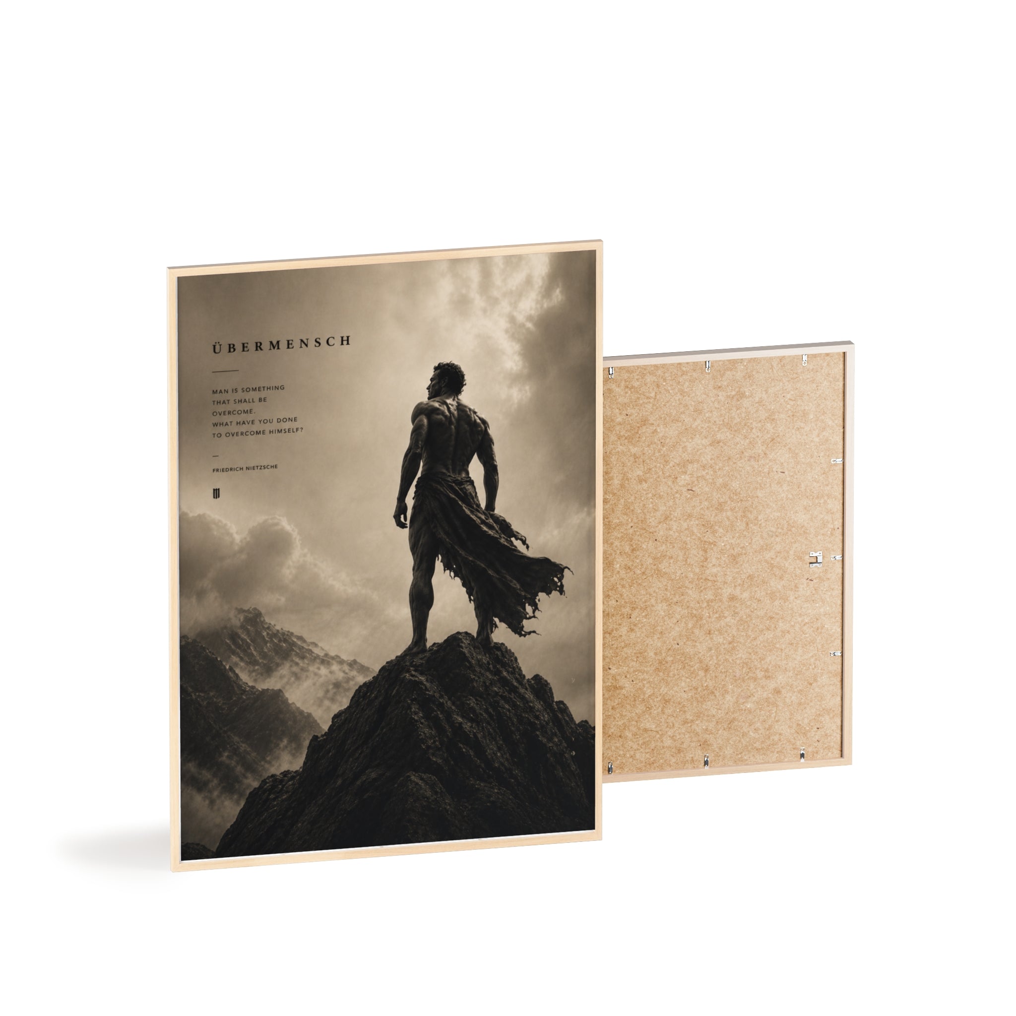 Nietzsche Übermensch Poster with Wooden Frame