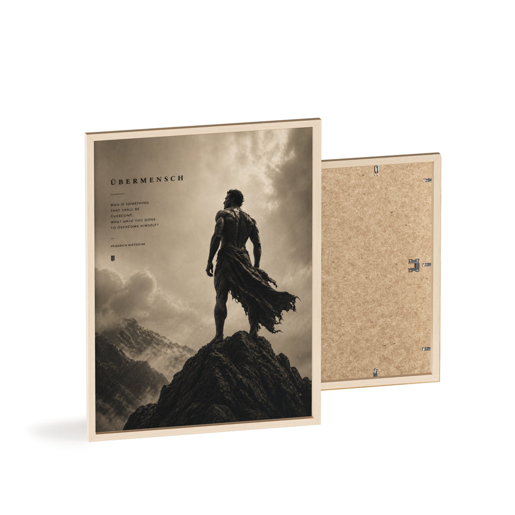 Nietzsche Übermensch Poster with Wooden Frame