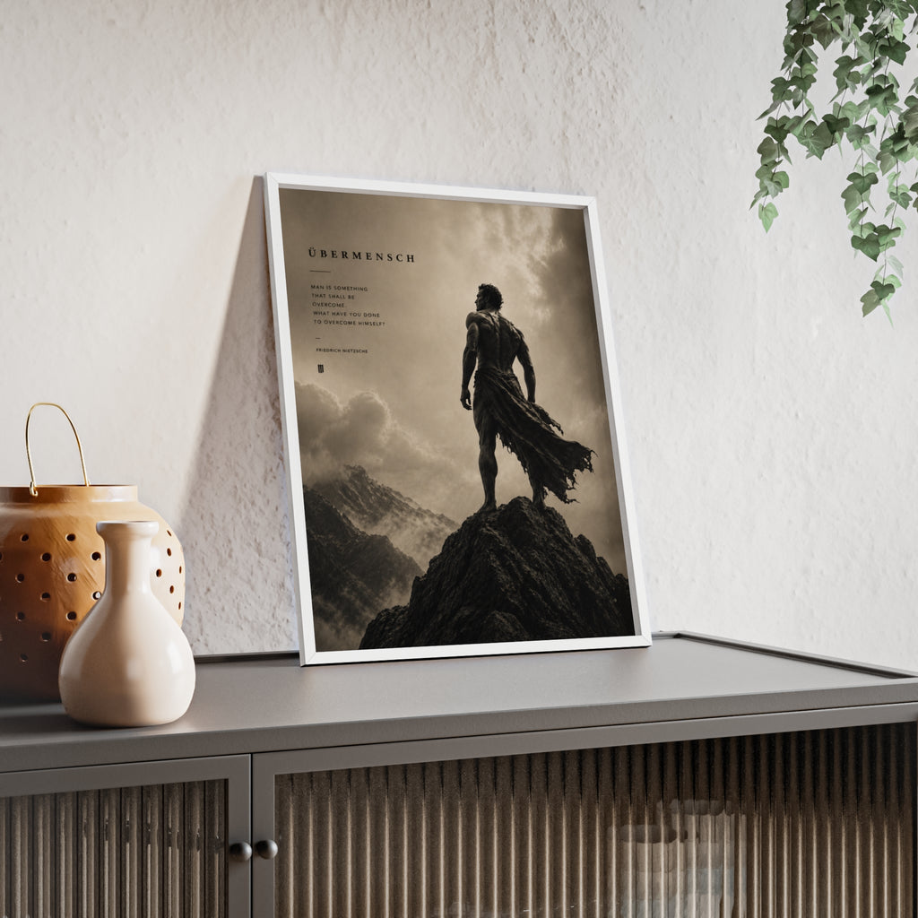 Nietzsche Übermensch Poster with Wooden Frame