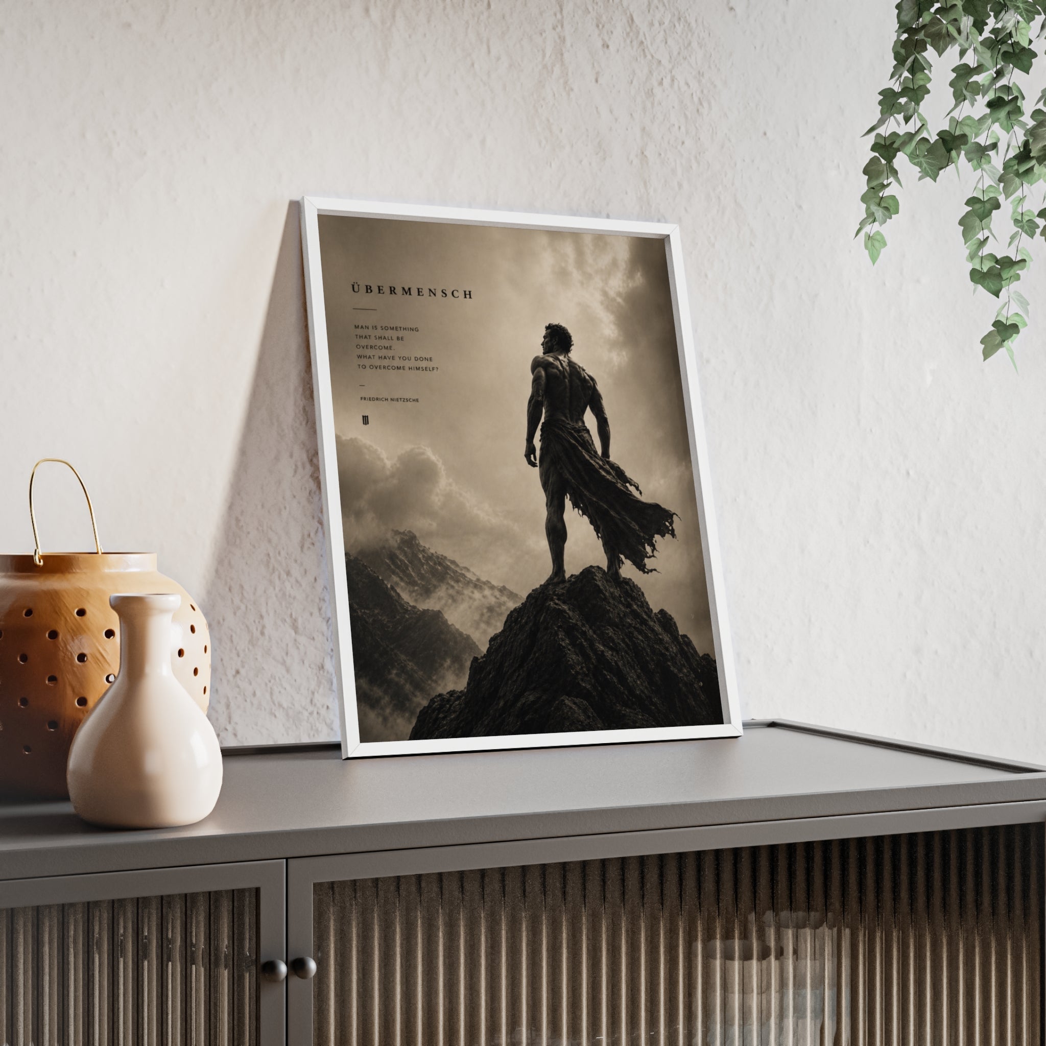 Nietzsche Übermensch Poster with Wooden Frame