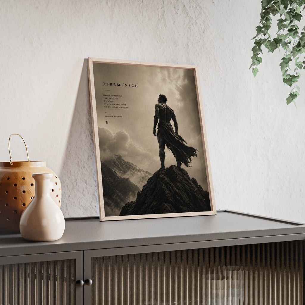 Nietzsche Übermensch Poster with Wooden Frame