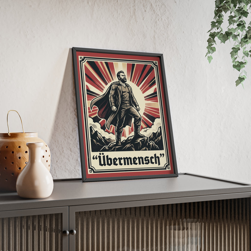 Nietzsche Übermensch Poster with Wooden Frame