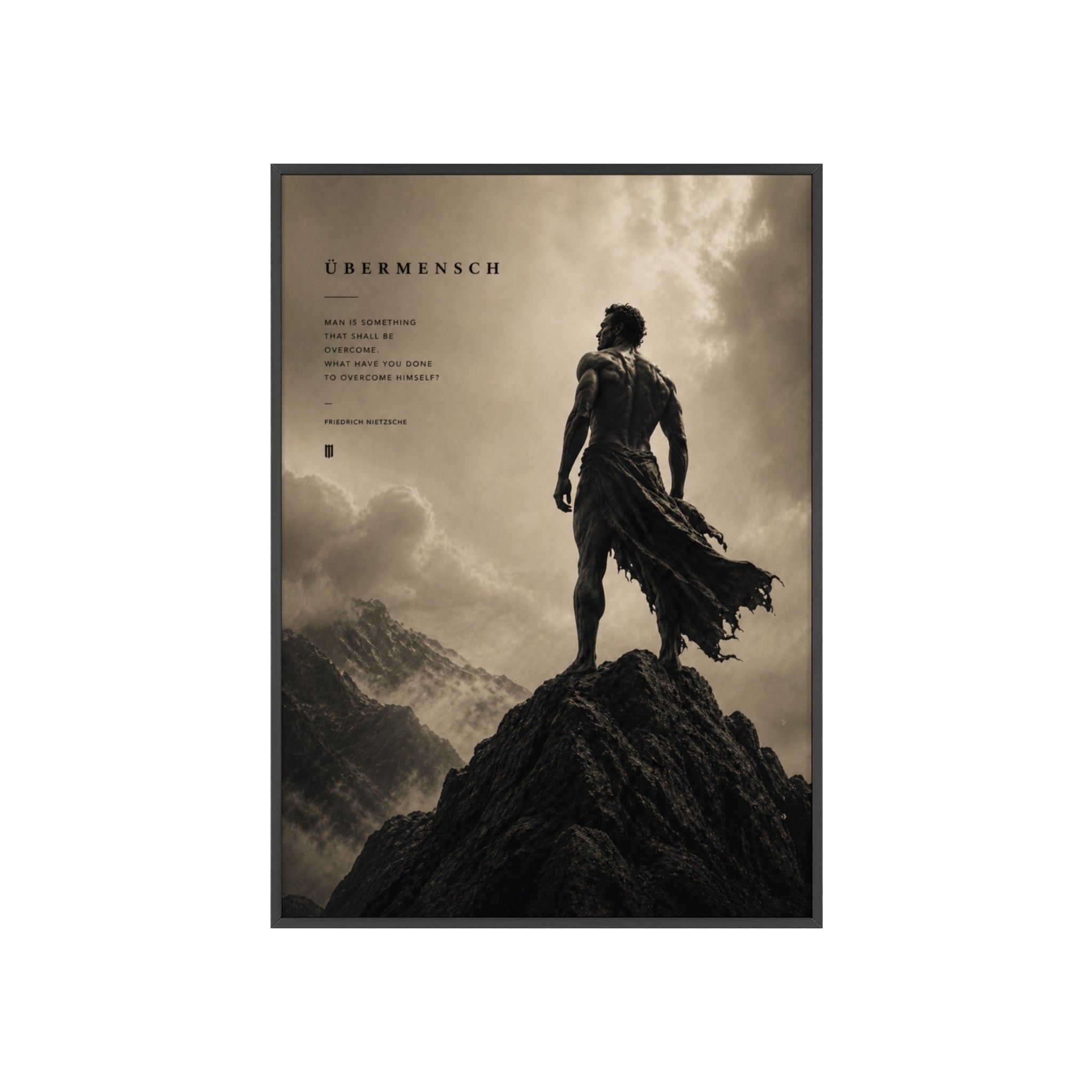 Nietzsche Übermensch Poster with Wooden Frame