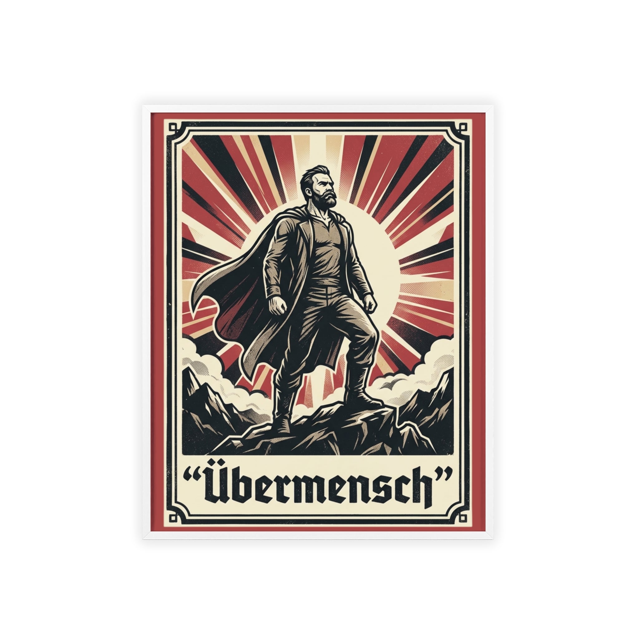 Nietzsche Übermensch Poster with Wooden Frame