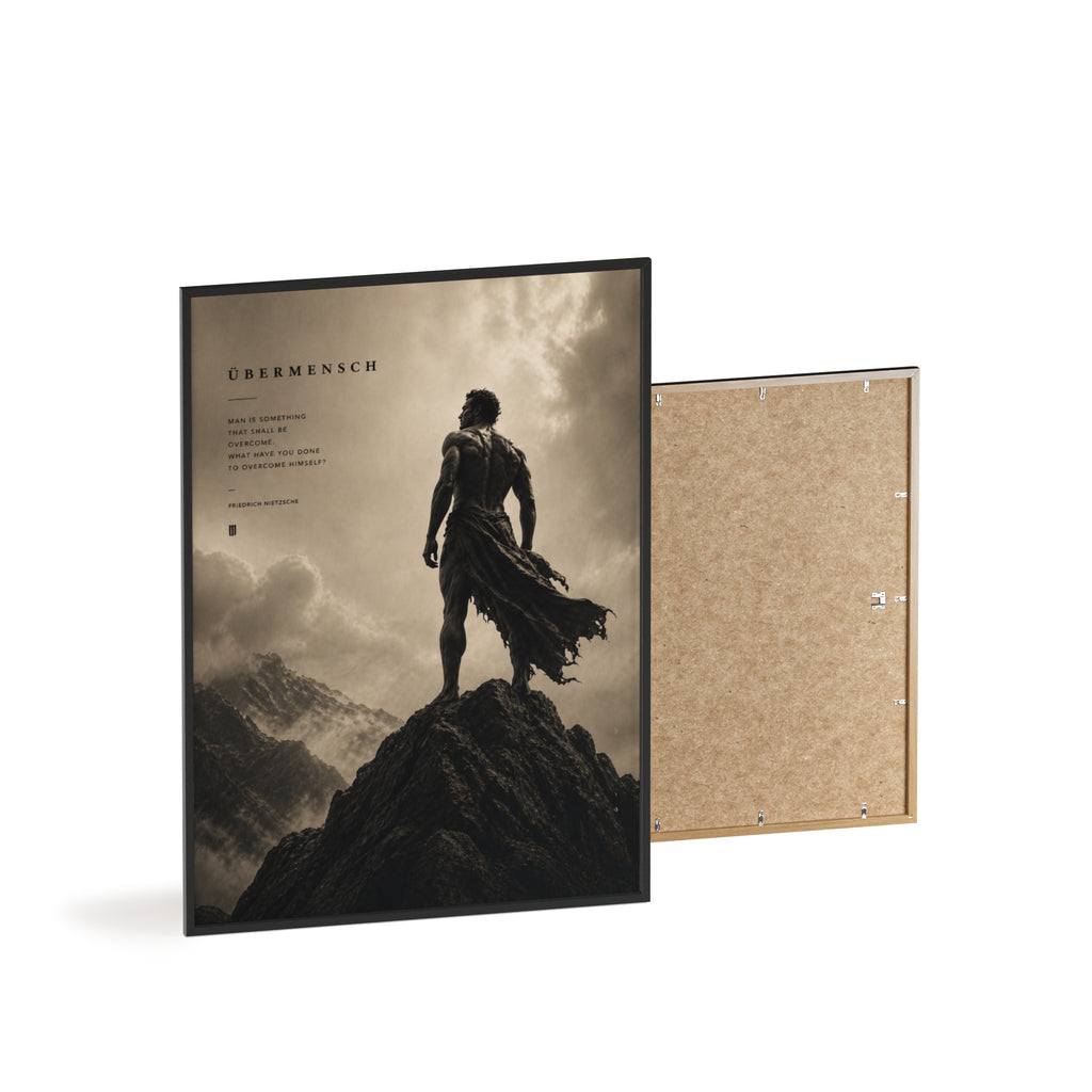 Nietzsche Übermensch Poster with Wooden Frame