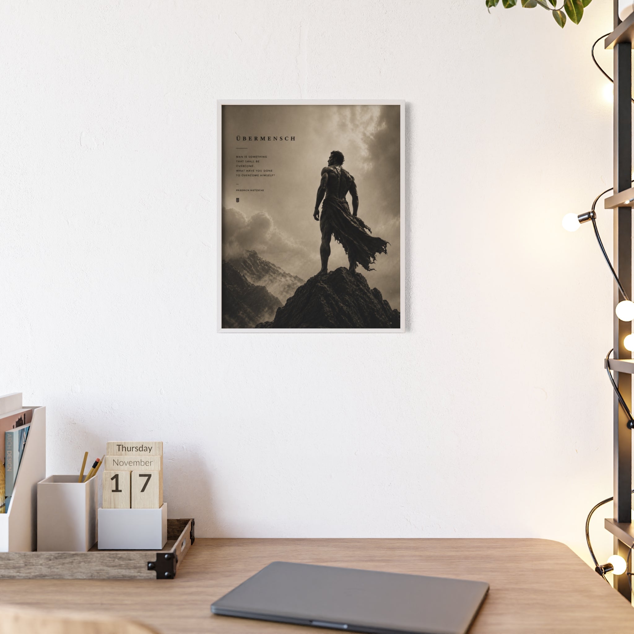 Nietzsche Übermensch Poster with Wooden Frame