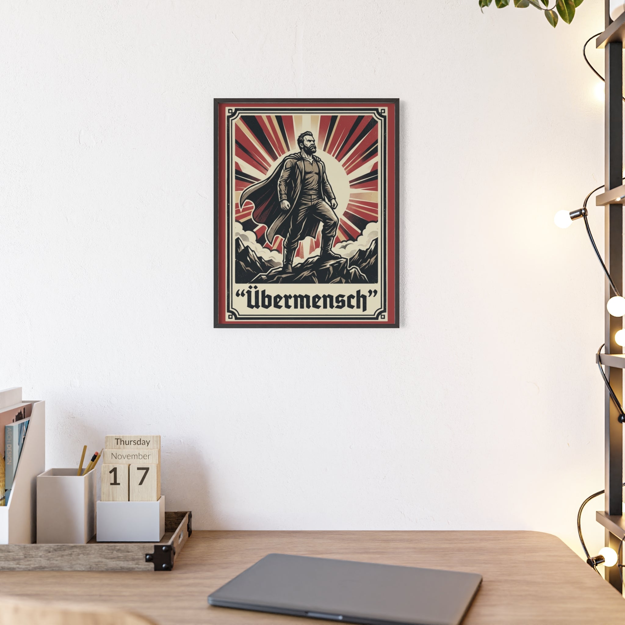 Nietzsche Übermensch Poster with Wooden Frame