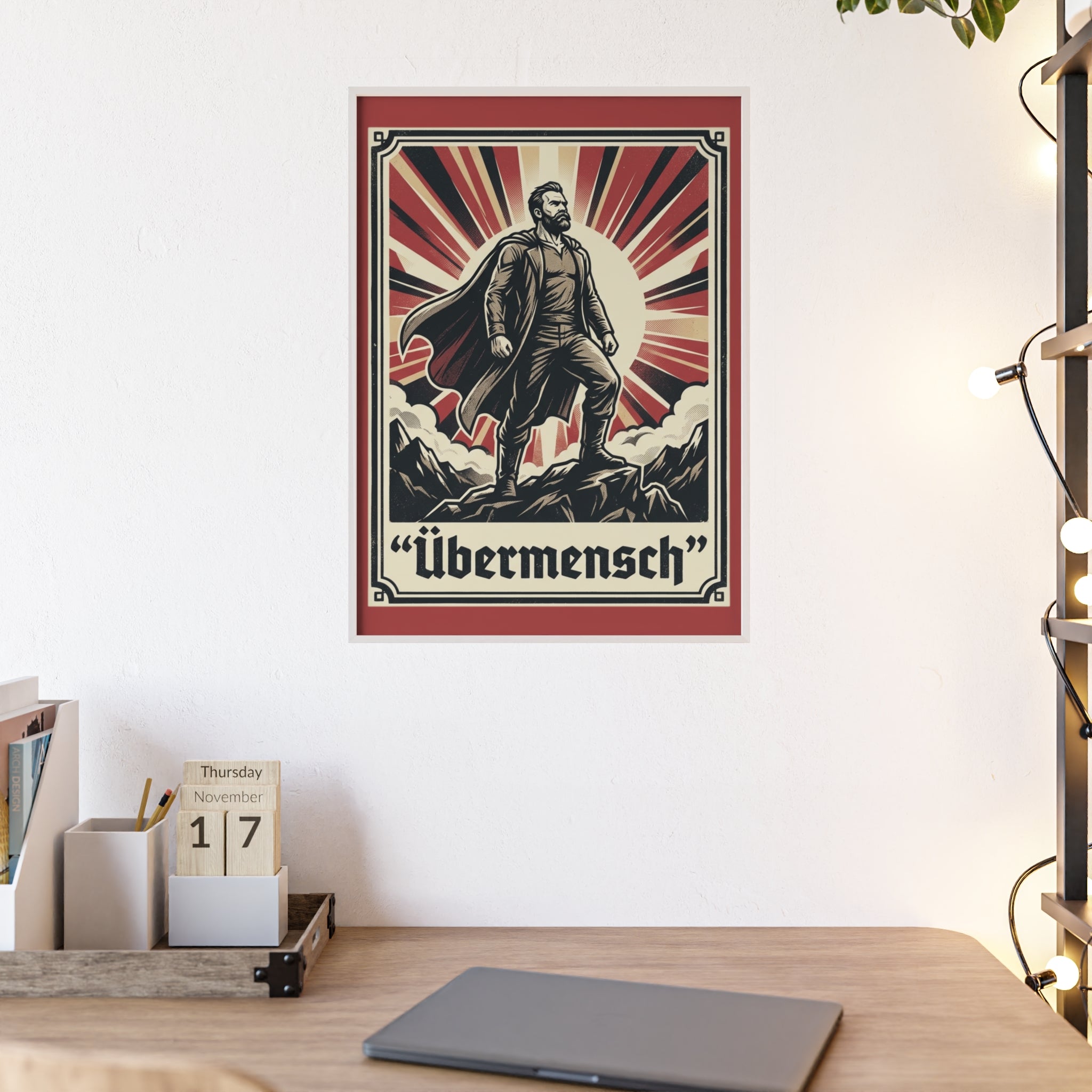 Nietzsche Übermensch Poster with Wooden Frame