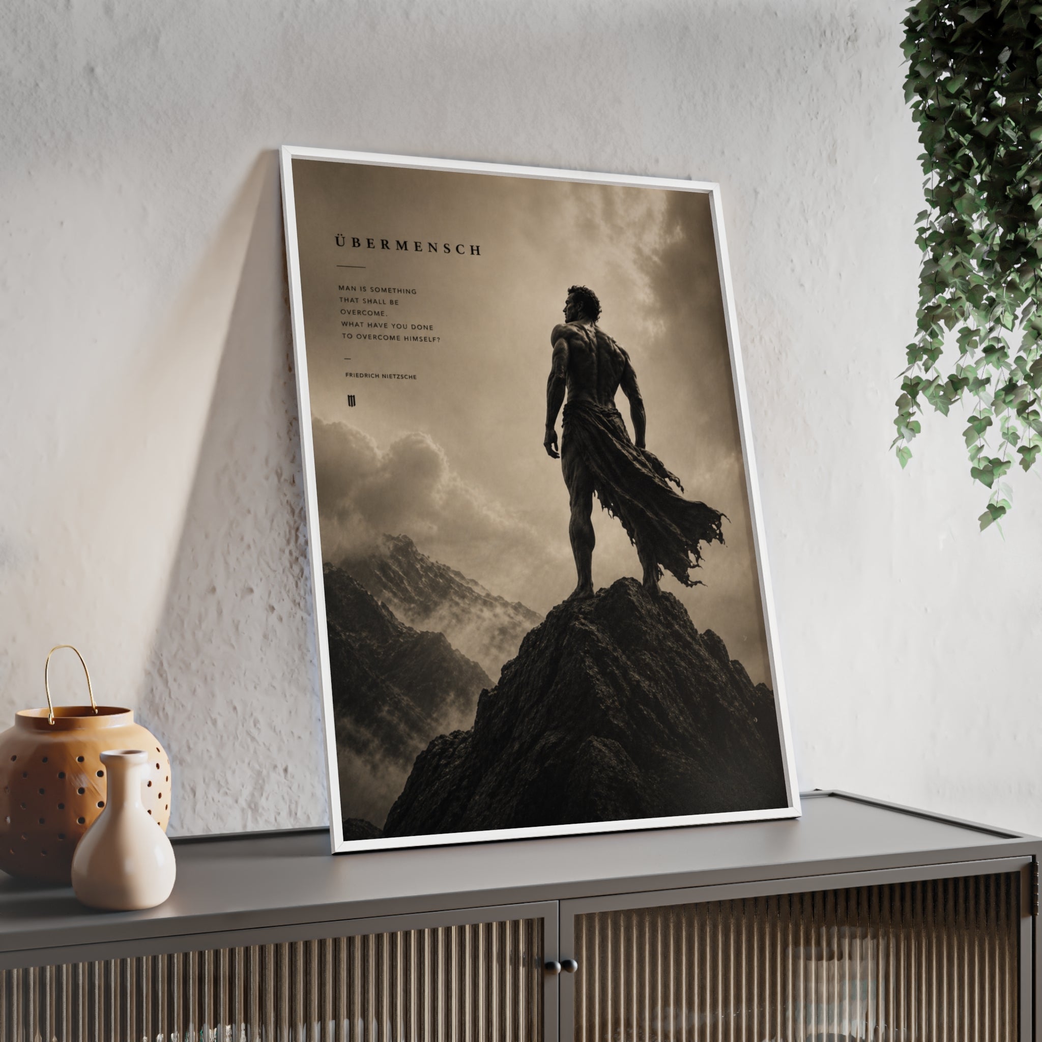 Nietzsche Übermensch Poster with Wooden Frame