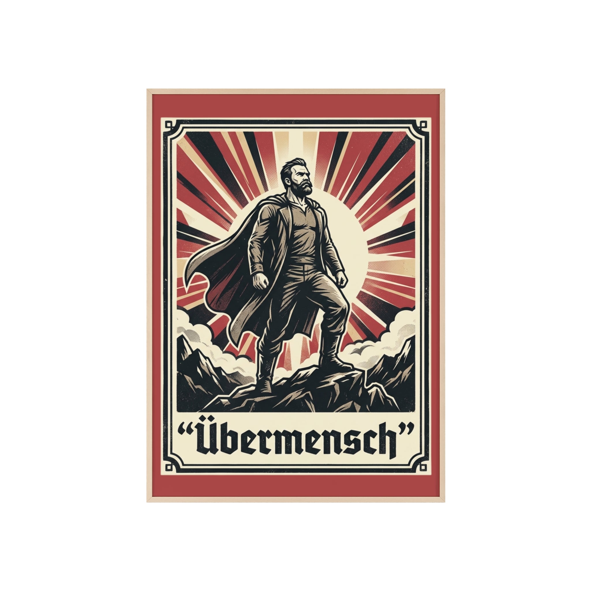 Nietzsche Übermensch Poster with Wooden Frame