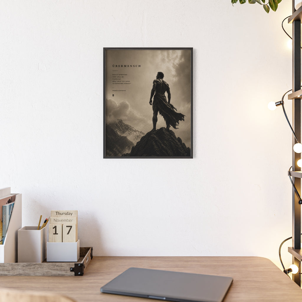 Nietzsche Übermensch Poster with Wooden Frame