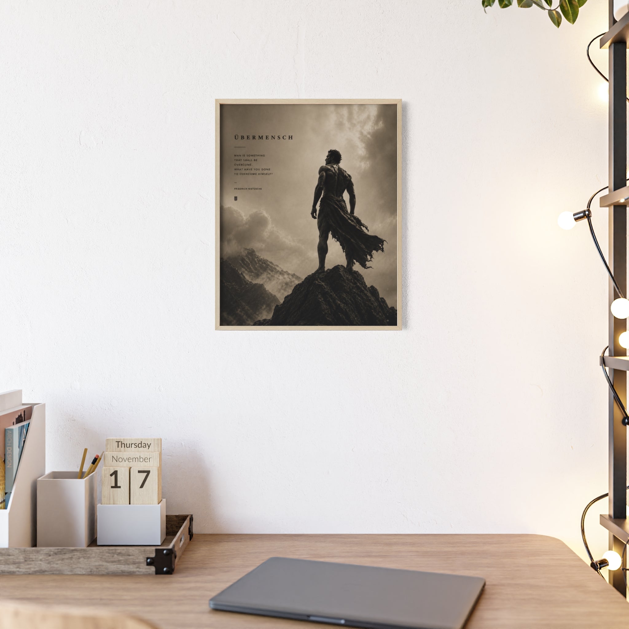 Nietzsche Übermensch Poster with Wooden Frame