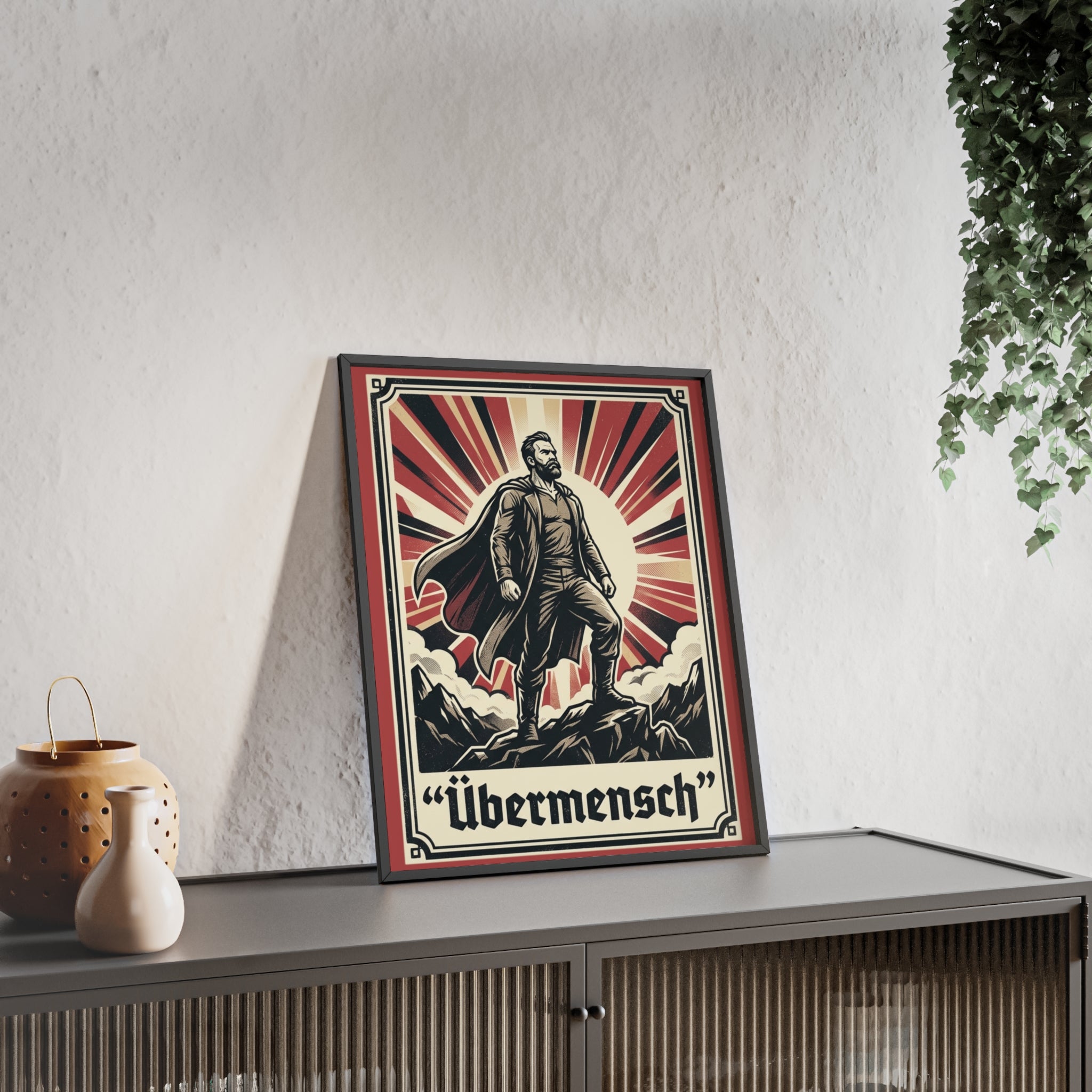 Nietzsche Übermensch Poster with Wooden Frame