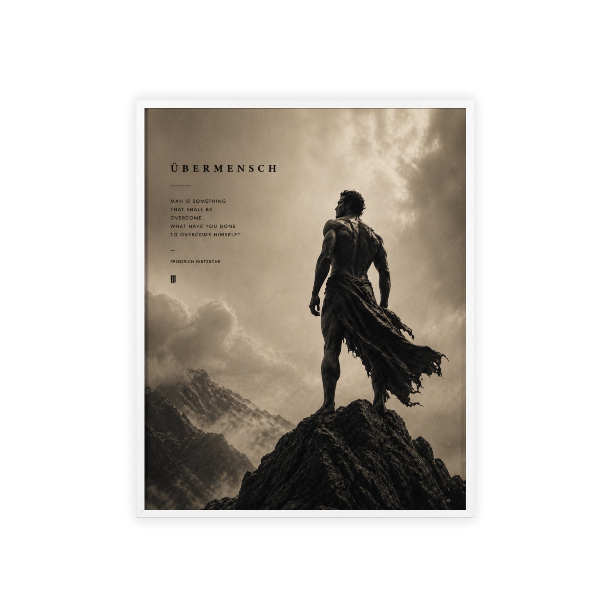 Nietzsche Übermensch Poster with Wooden Frame