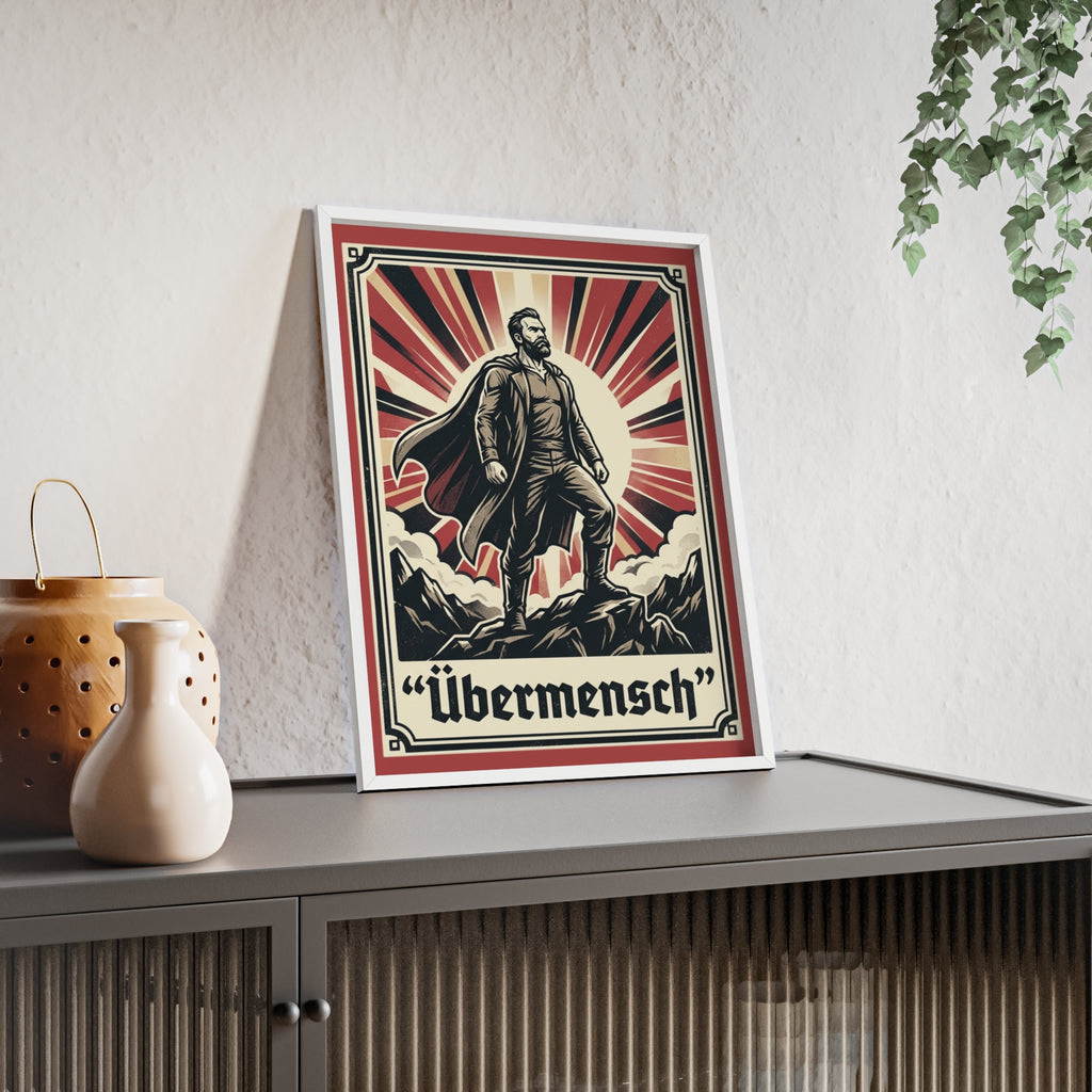 Nietzsche Übermensch Poster with Wooden Frame