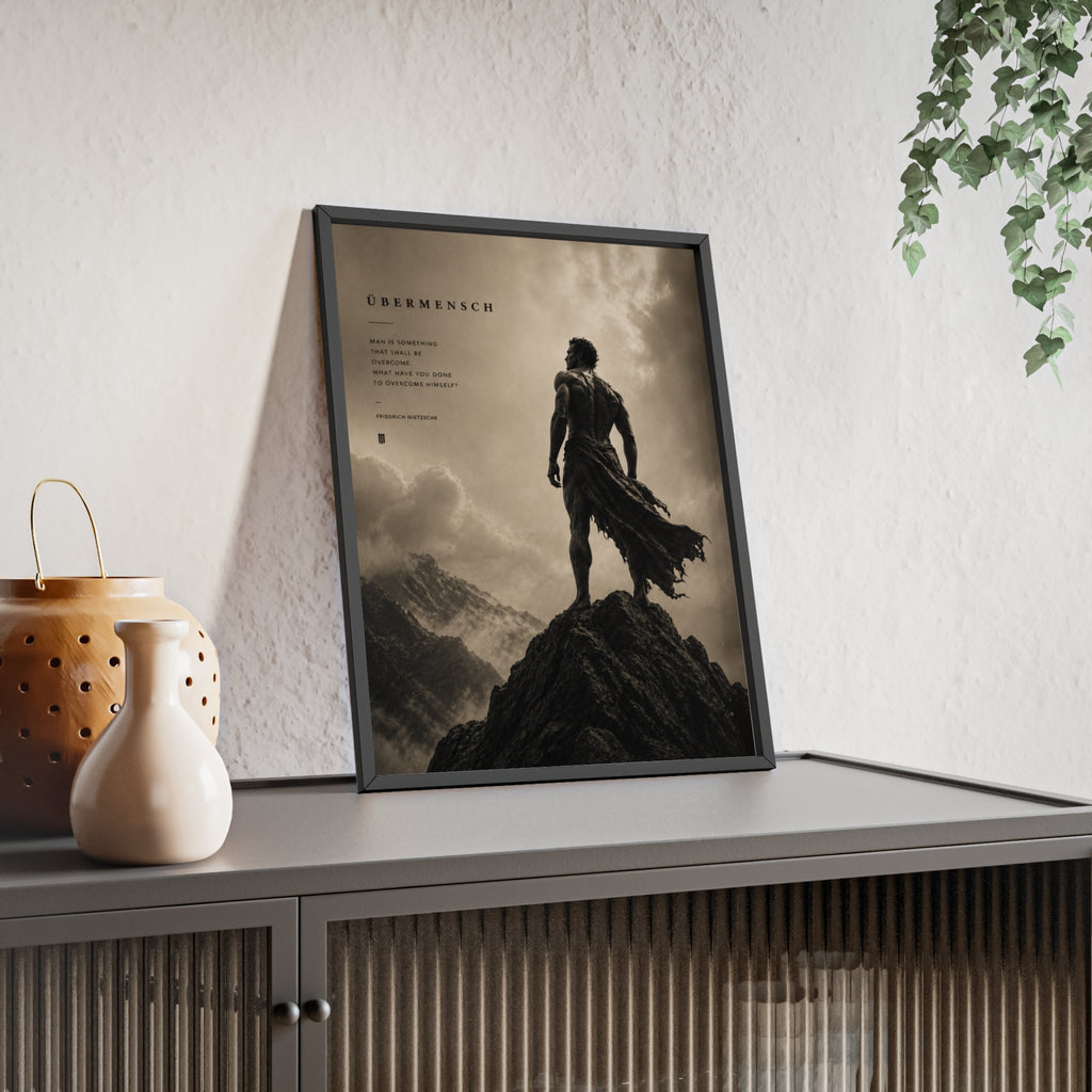 Nietzsche Übermensch Poster with Wooden Frame