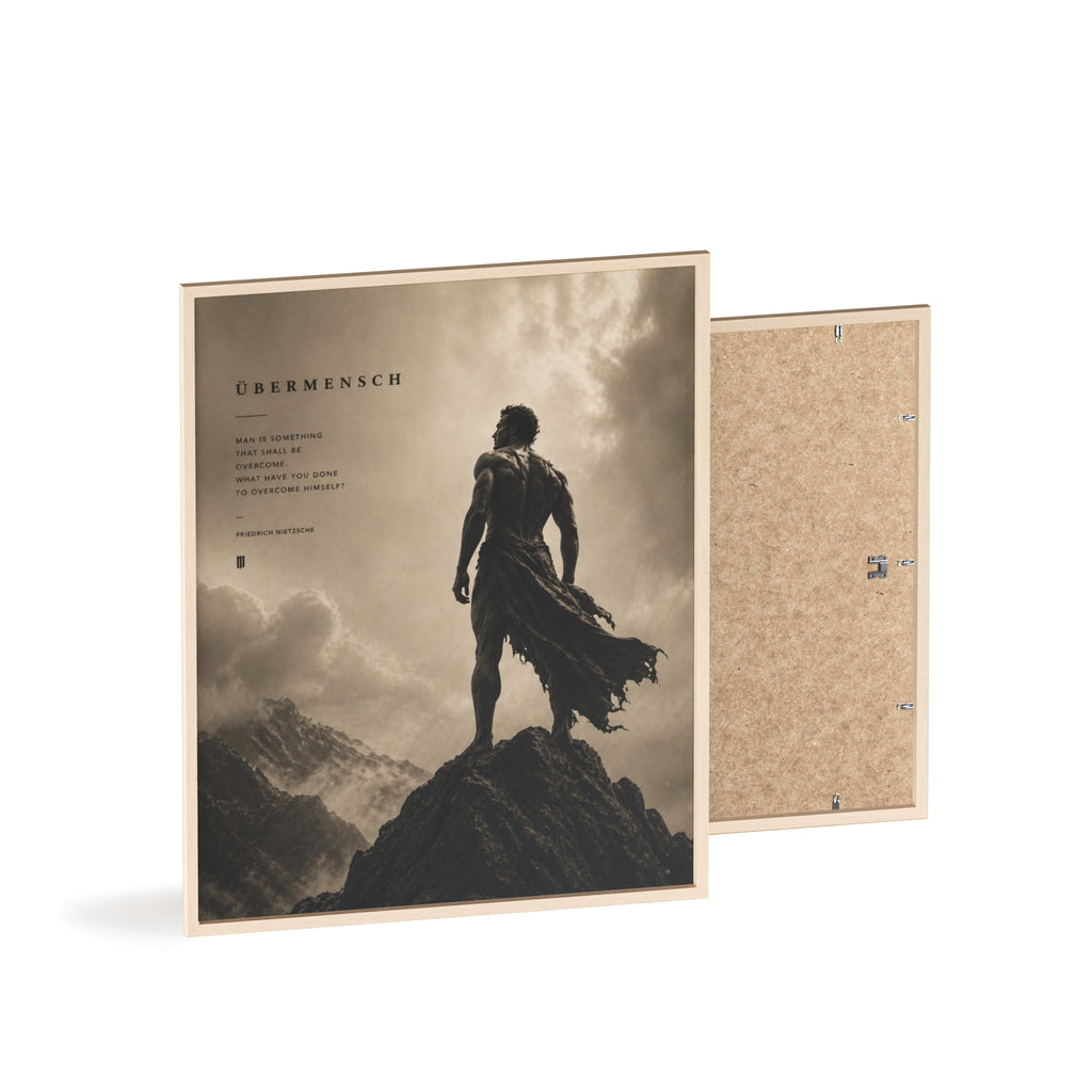 Nietzsche Übermensch Poster with Wooden Frame