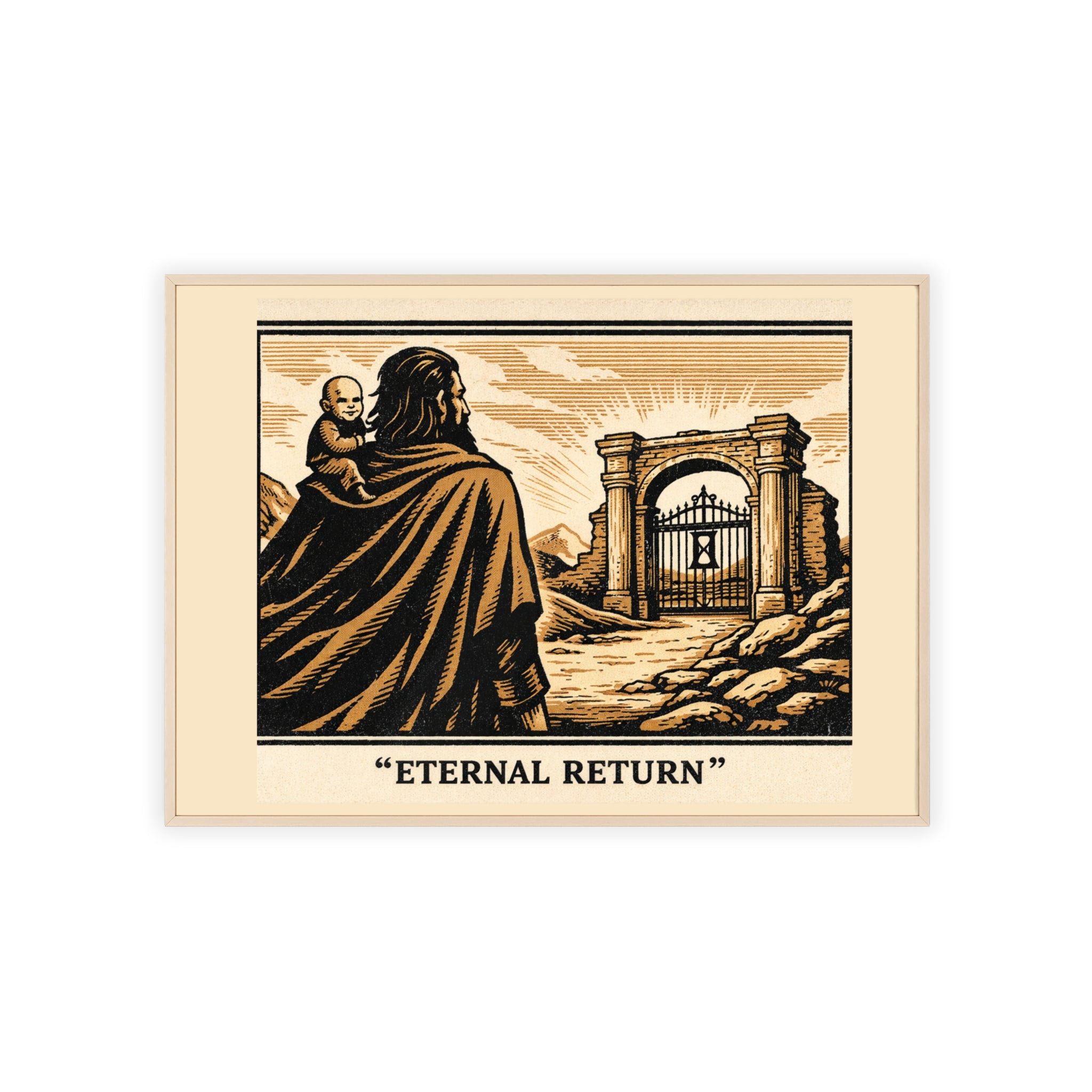 Eternal Return Philosophy Poster — Framed Wooden Wall Art