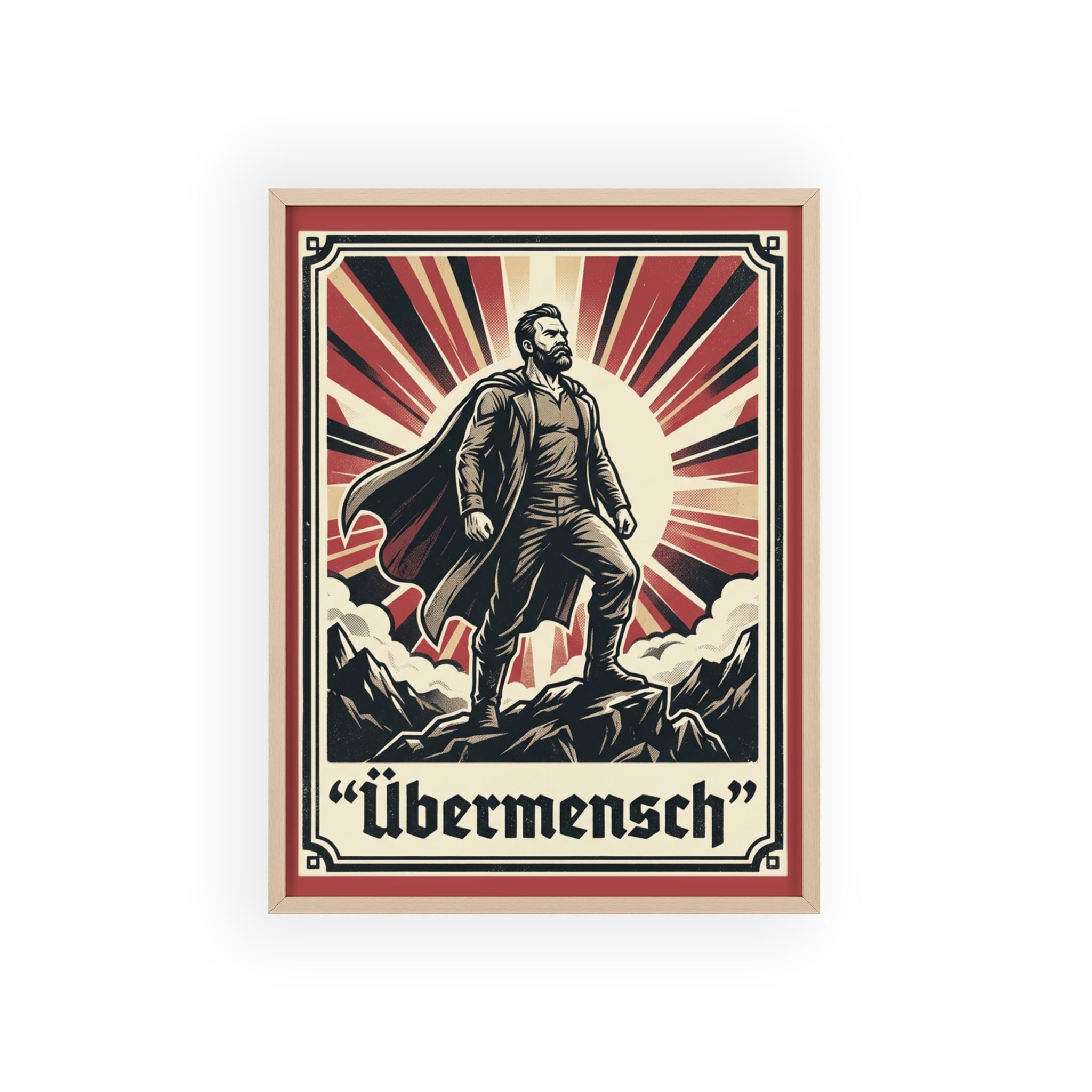 Nietzsche Übermensch Poster with Wooden Frame