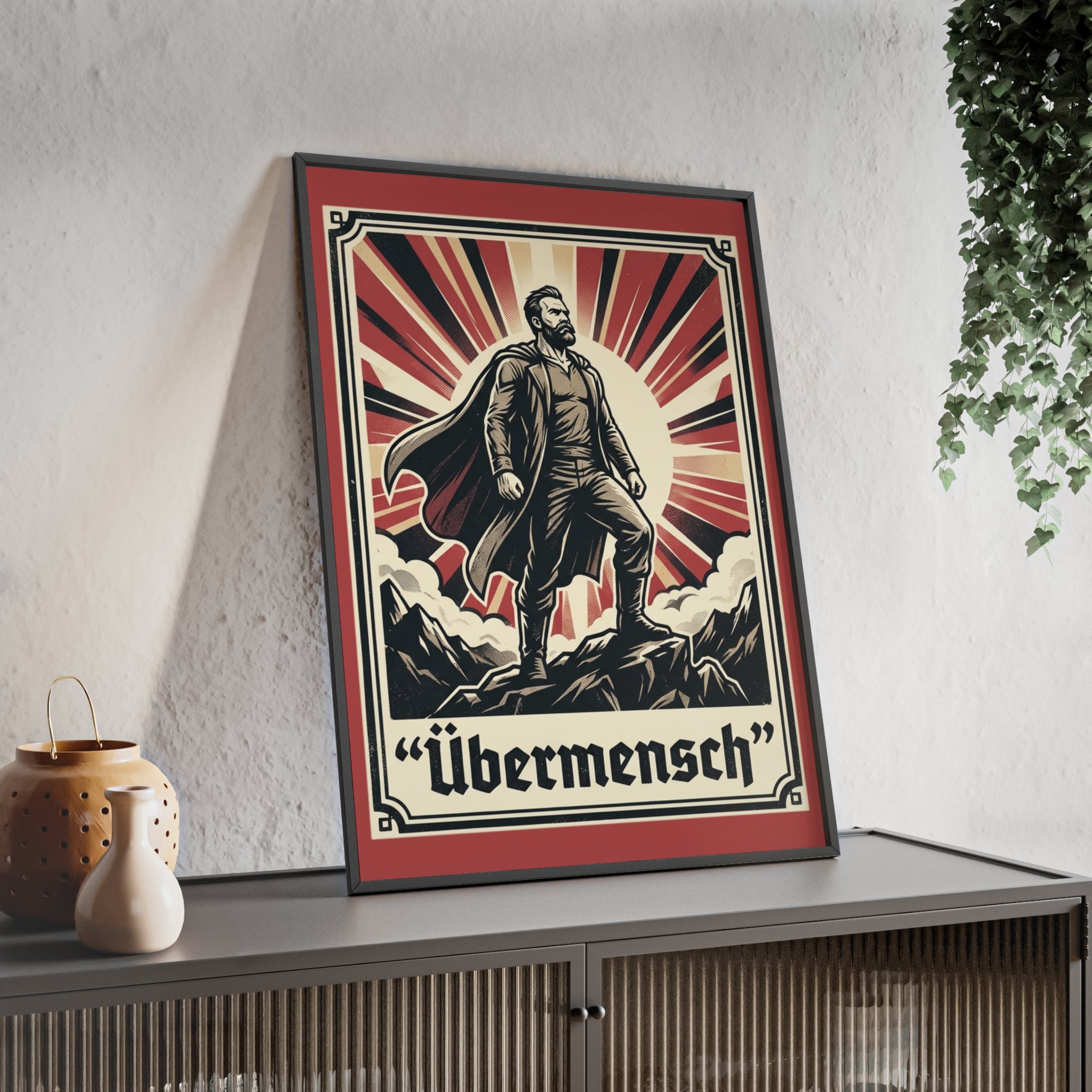 Nietzsche Übermensch Poster with Wooden Frame