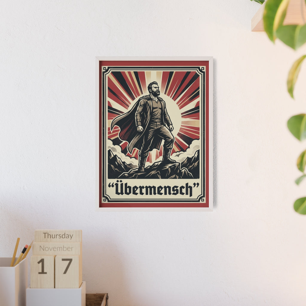 Nietzsche Übermensch Poster with Wooden Frame