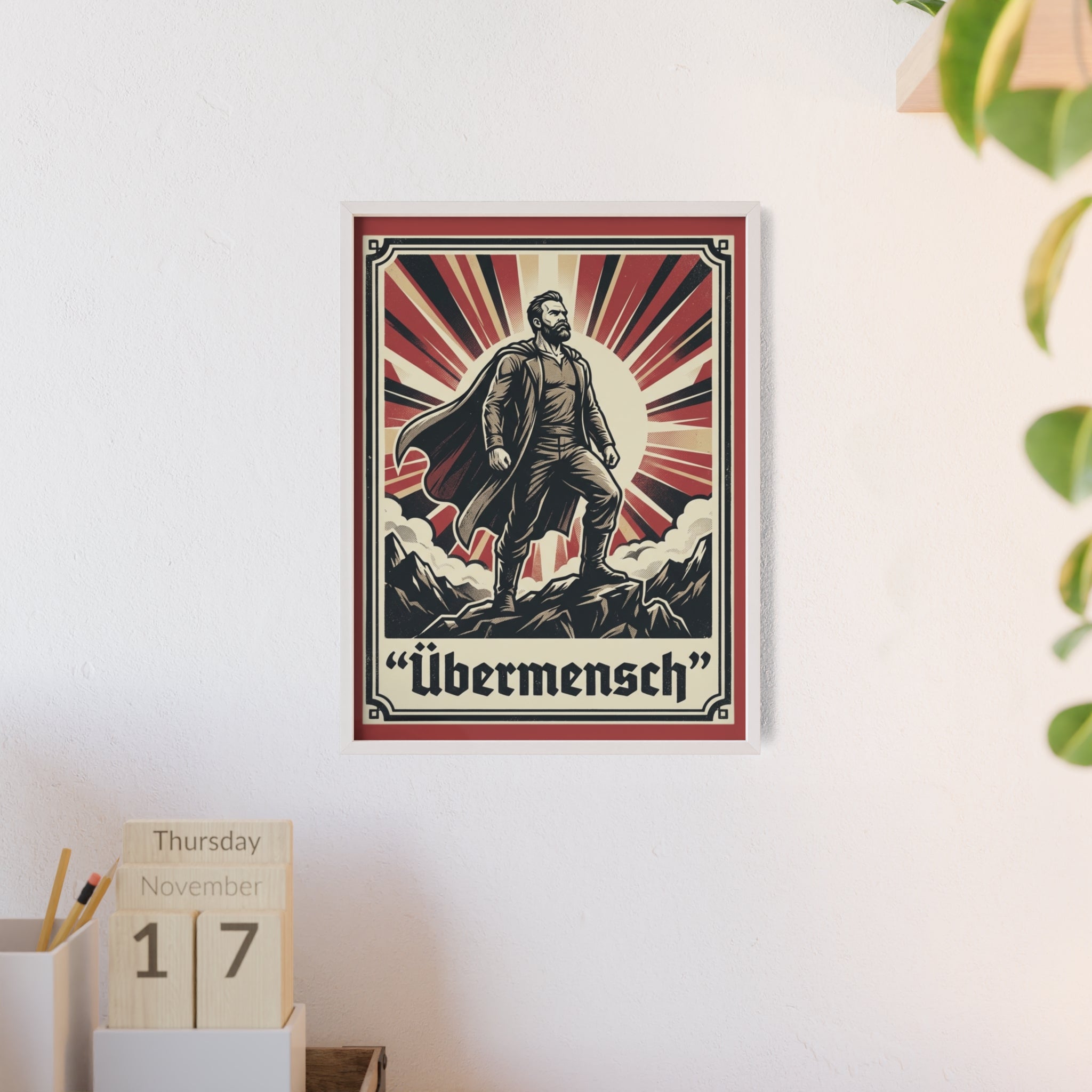 Nietzsche Übermensch Poster with Wooden Frame
