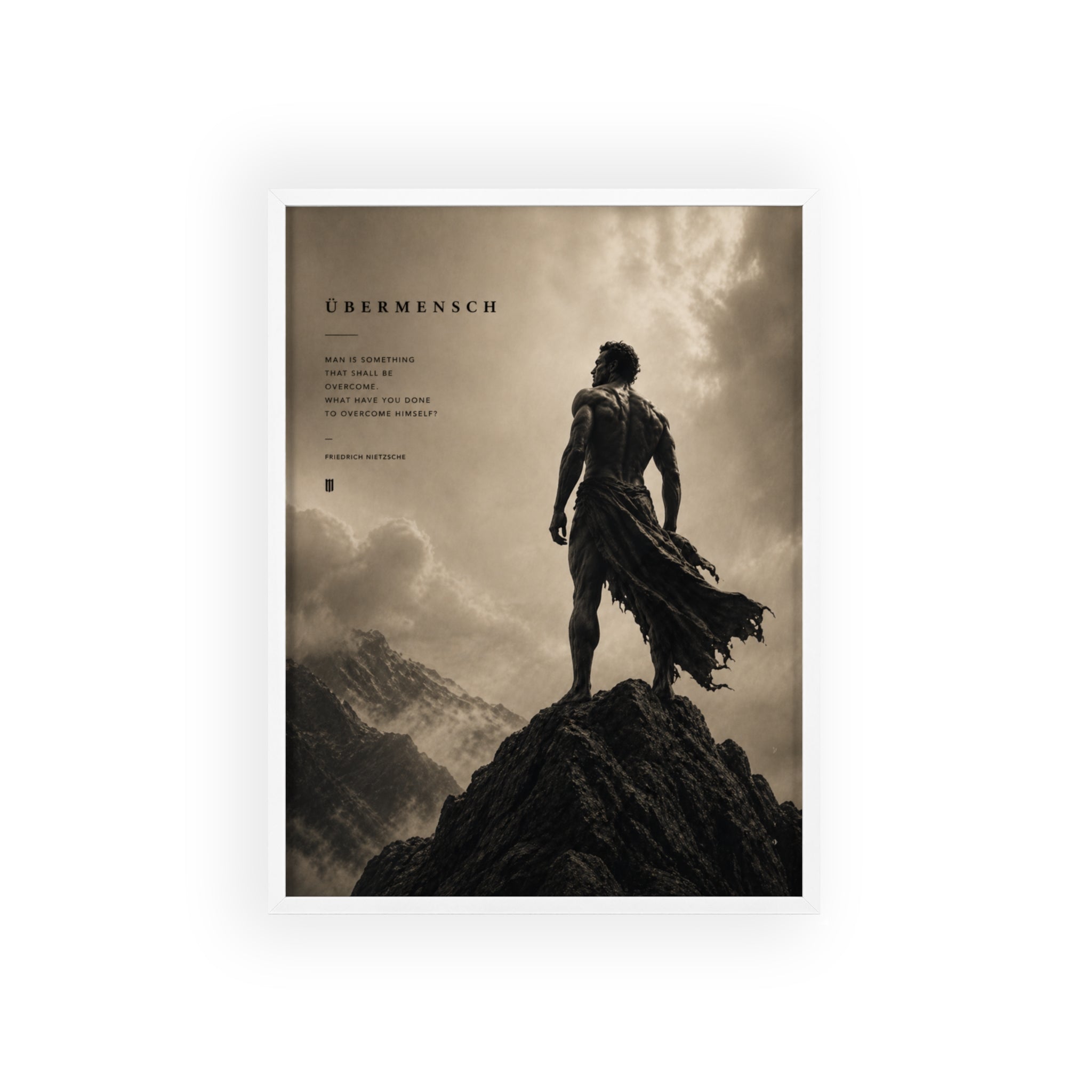 Nietzsche Übermensch Poster with Wooden Frame