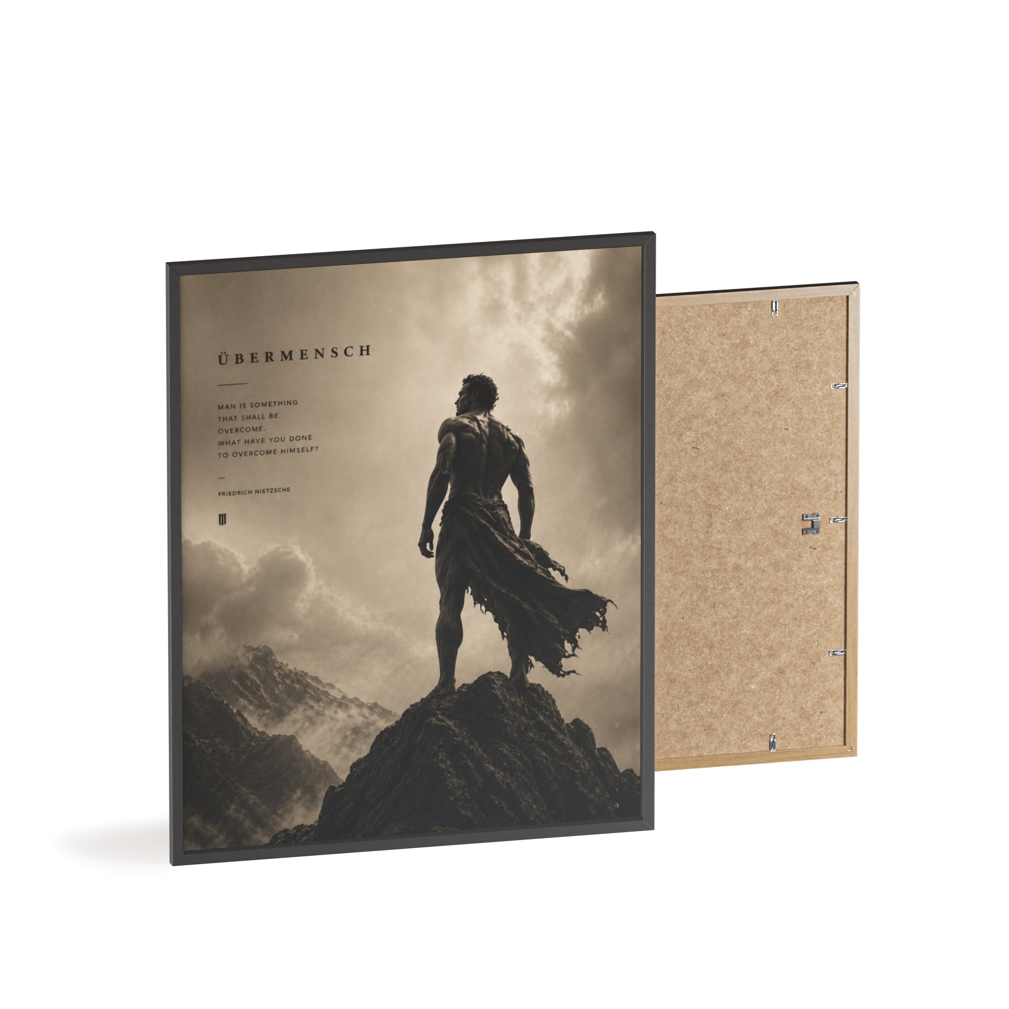 Nietzsche Übermensch Poster with Wooden Frame