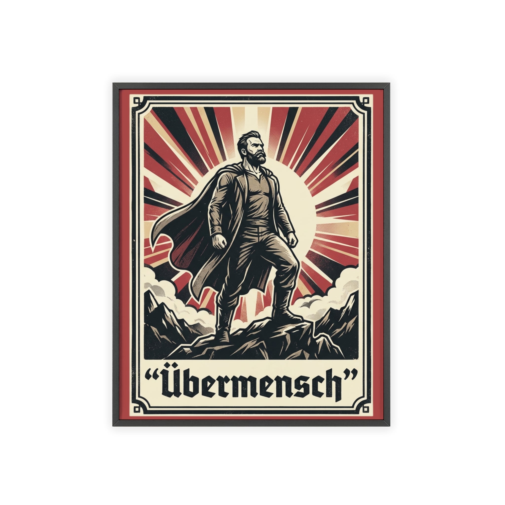 Nietzsche Übermensch Poster with Wooden Frame