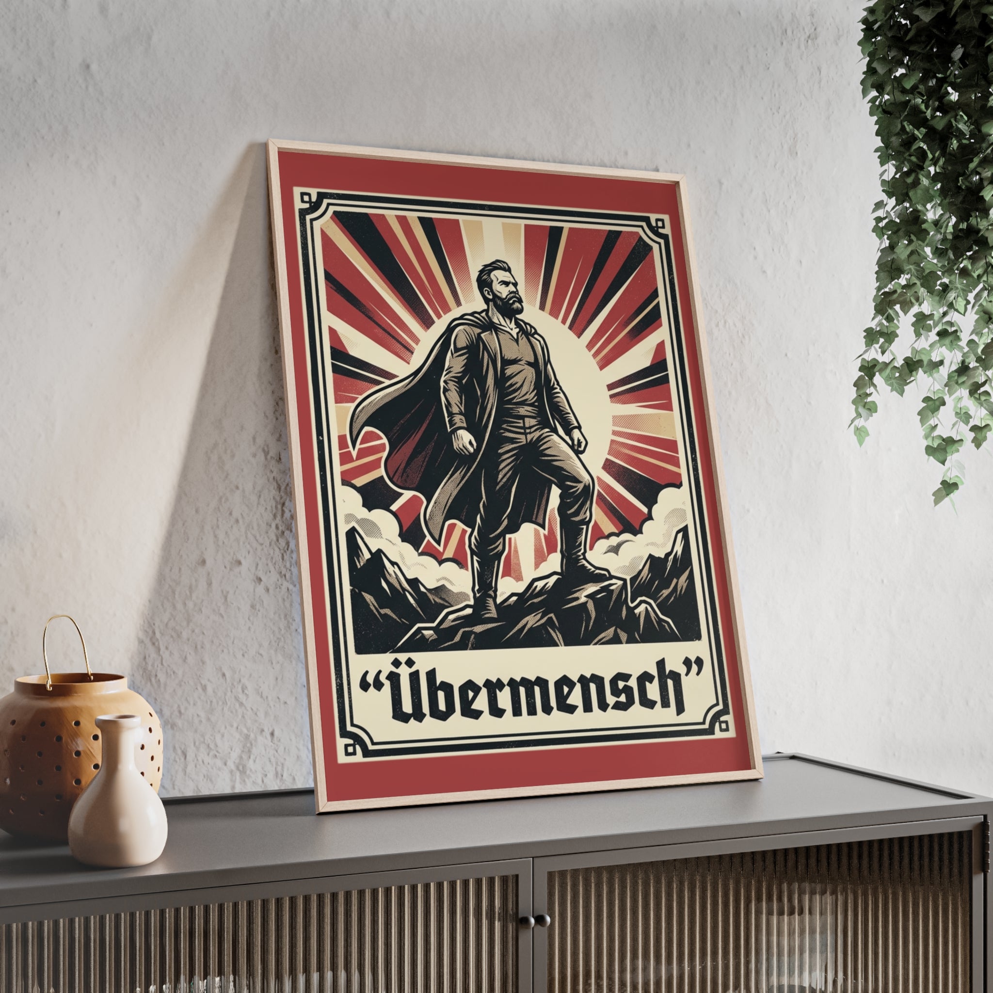 Nietzsche Übermensch Poster with Wooden Frame