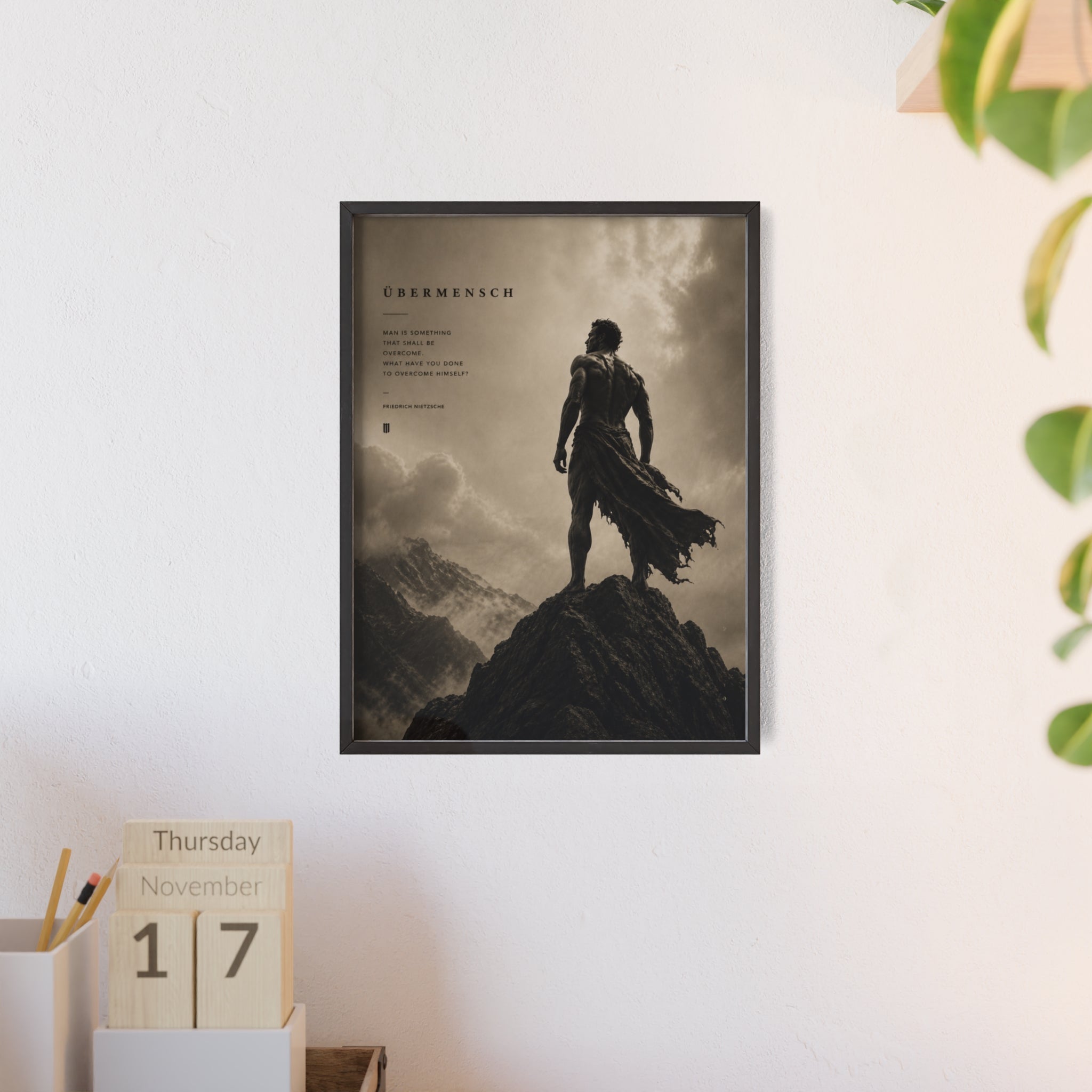 Nietzsche Übermensch Poster with Wooden Frame