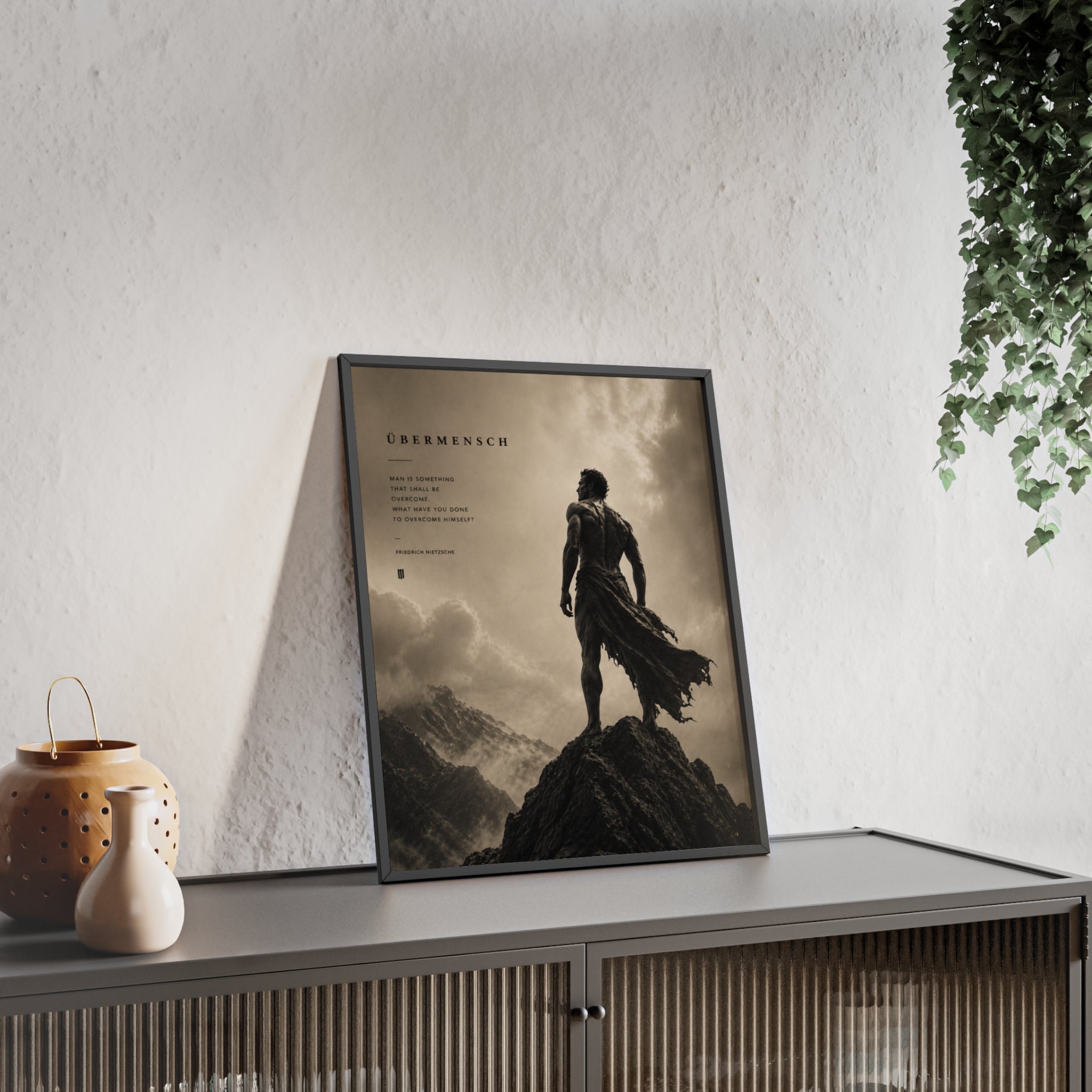 Nietzsche Übermensch Poster with Wooden Frame