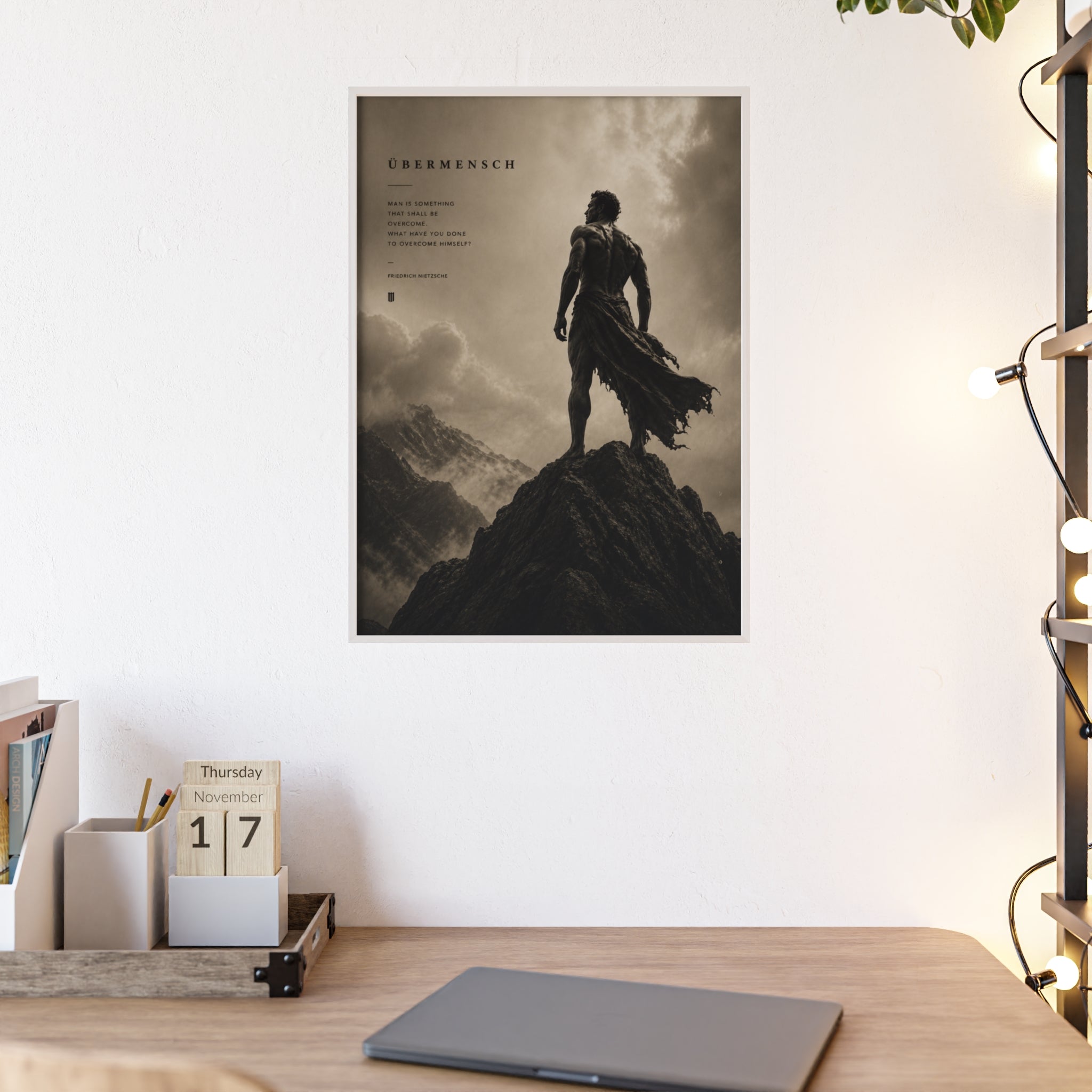 Nietzsche Übermensch Poster with Wooden Frame