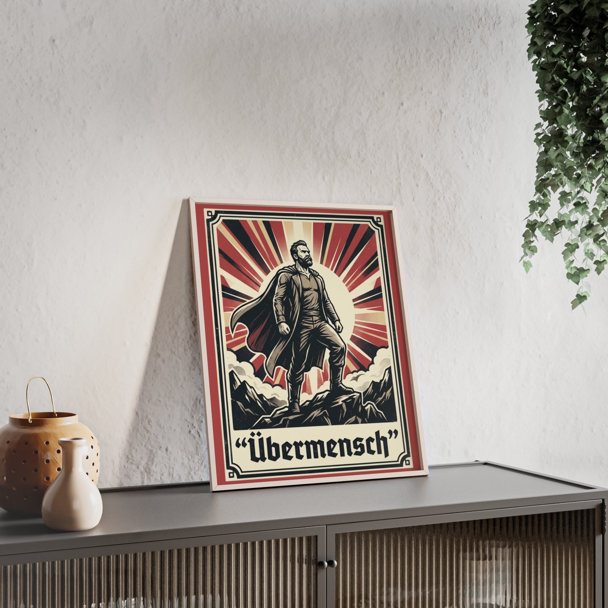 Nietzsche Übermensch Poster with Wooden Frame