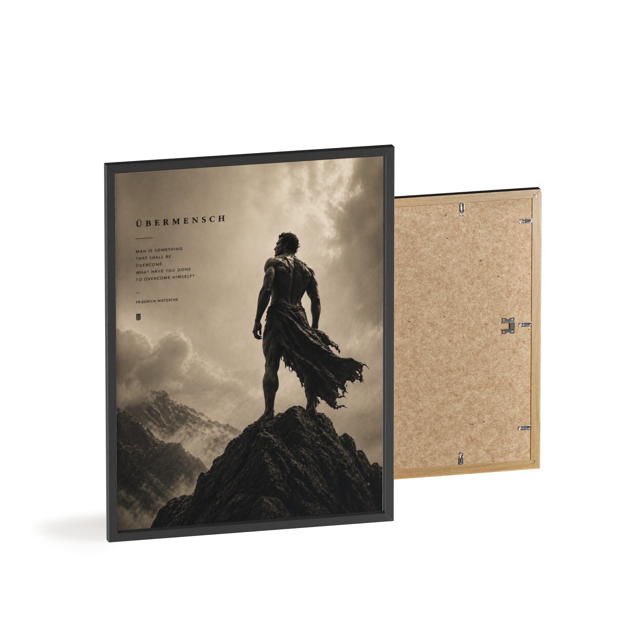 Nietzsche Übermensch Poster with Wooden Frame