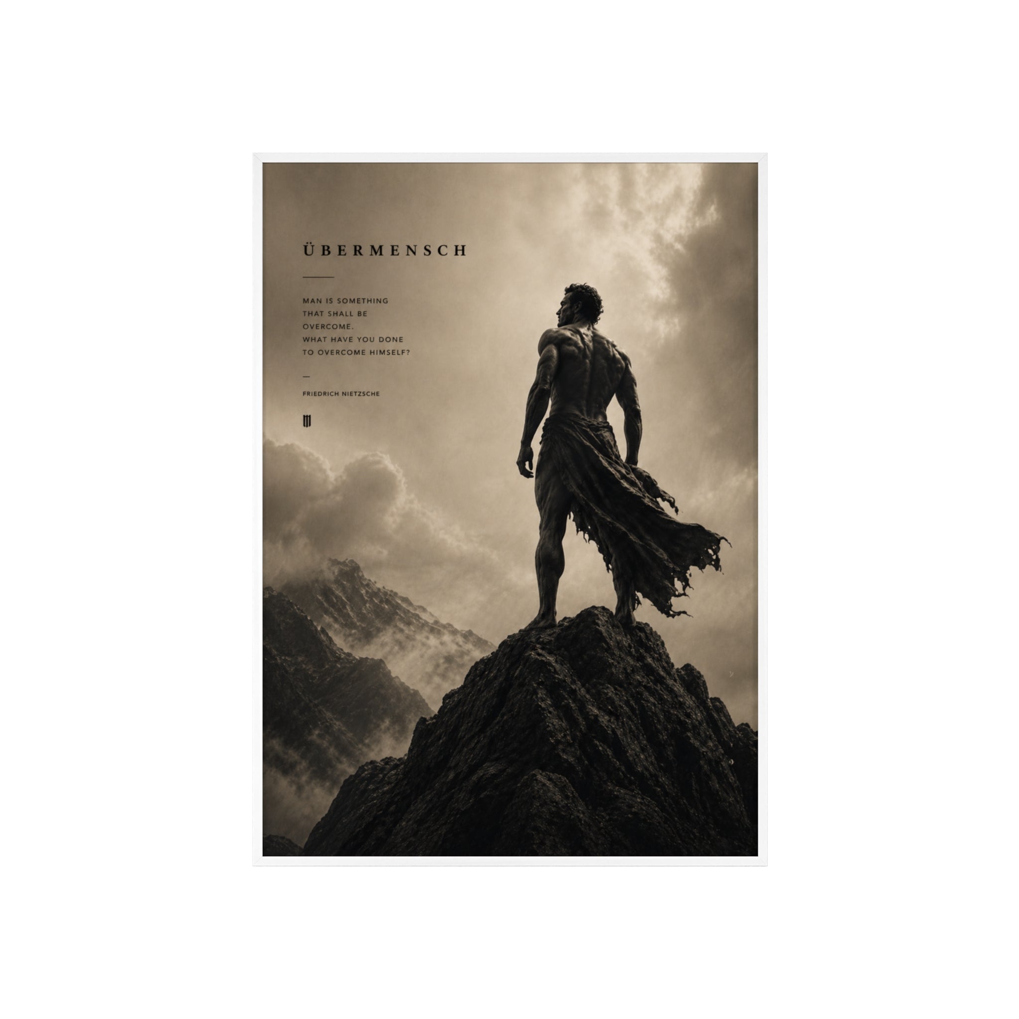 Nietzsche Übermensch Poster with Wooden Frame