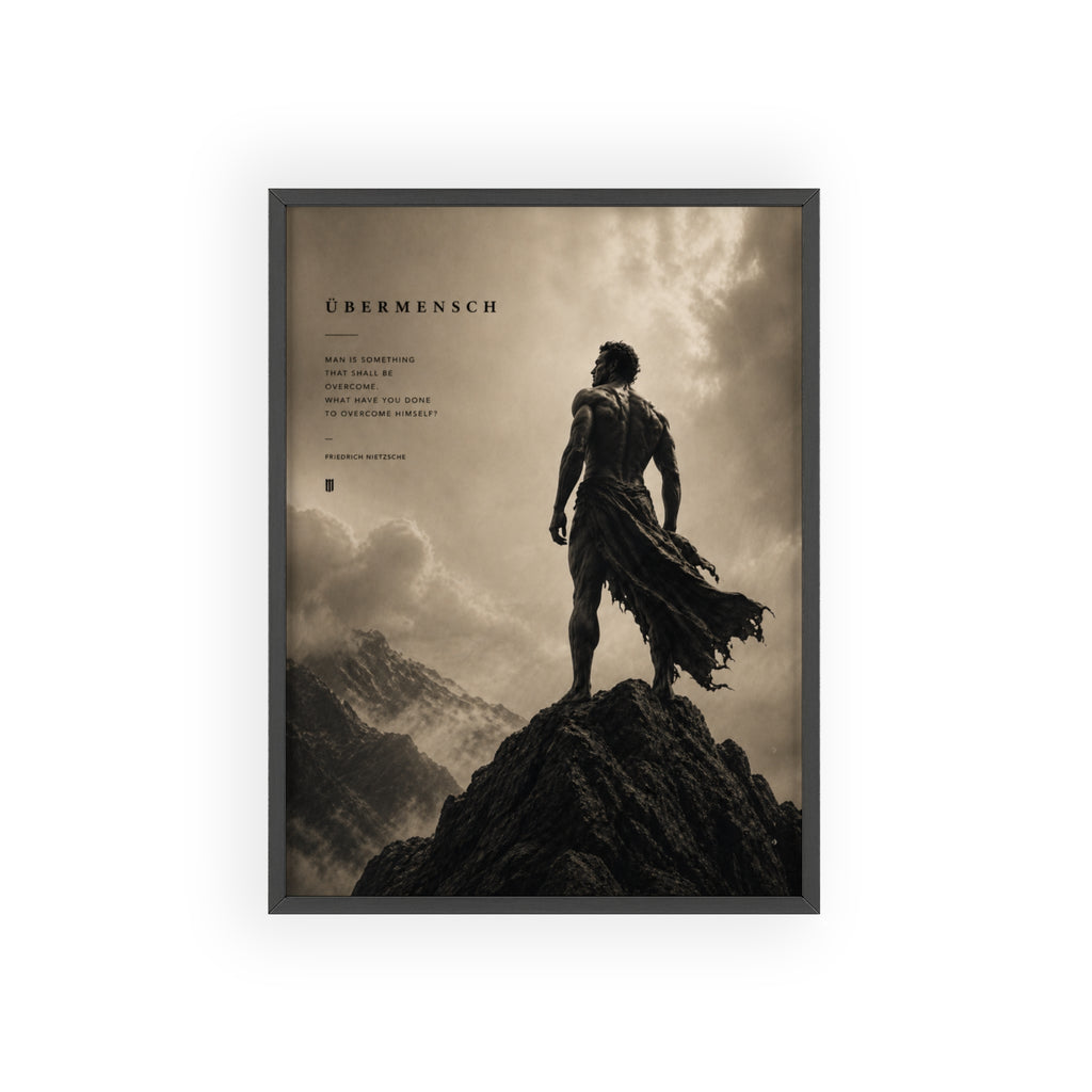 Nietzsche Übermensch Poster with Wooden Frame