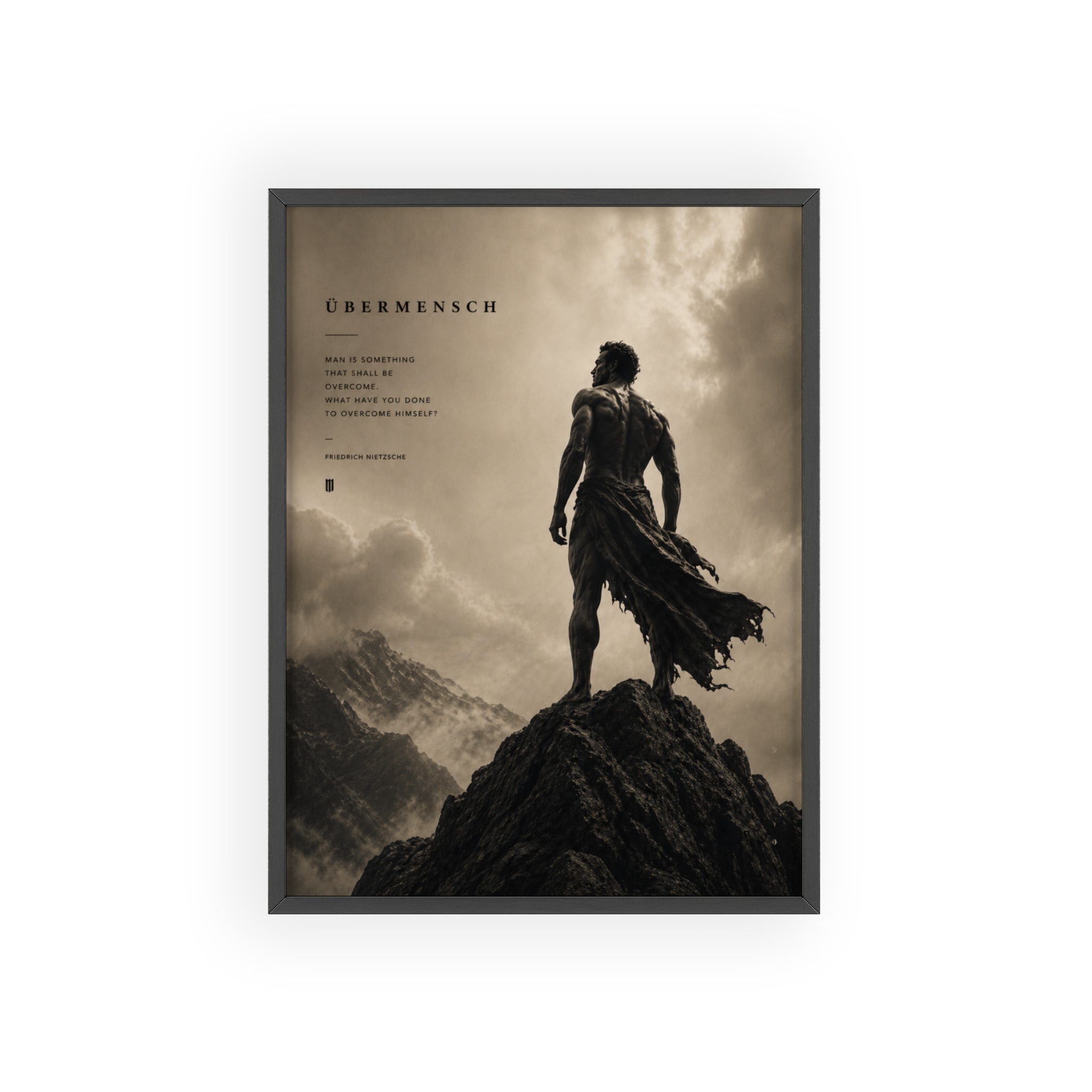 Nietzsche Übermensch Poster with Wooden Frame
