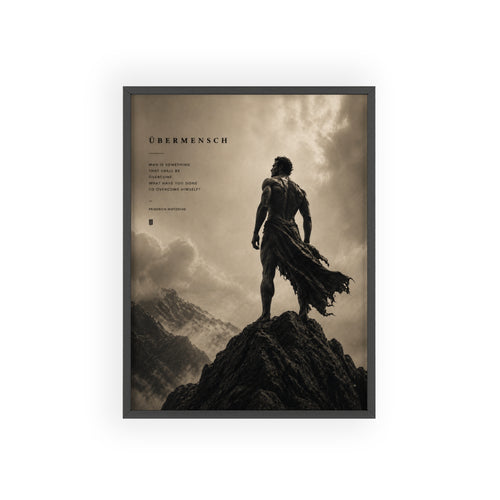 Nietzsche Übermensch Poster with Wooden Frame