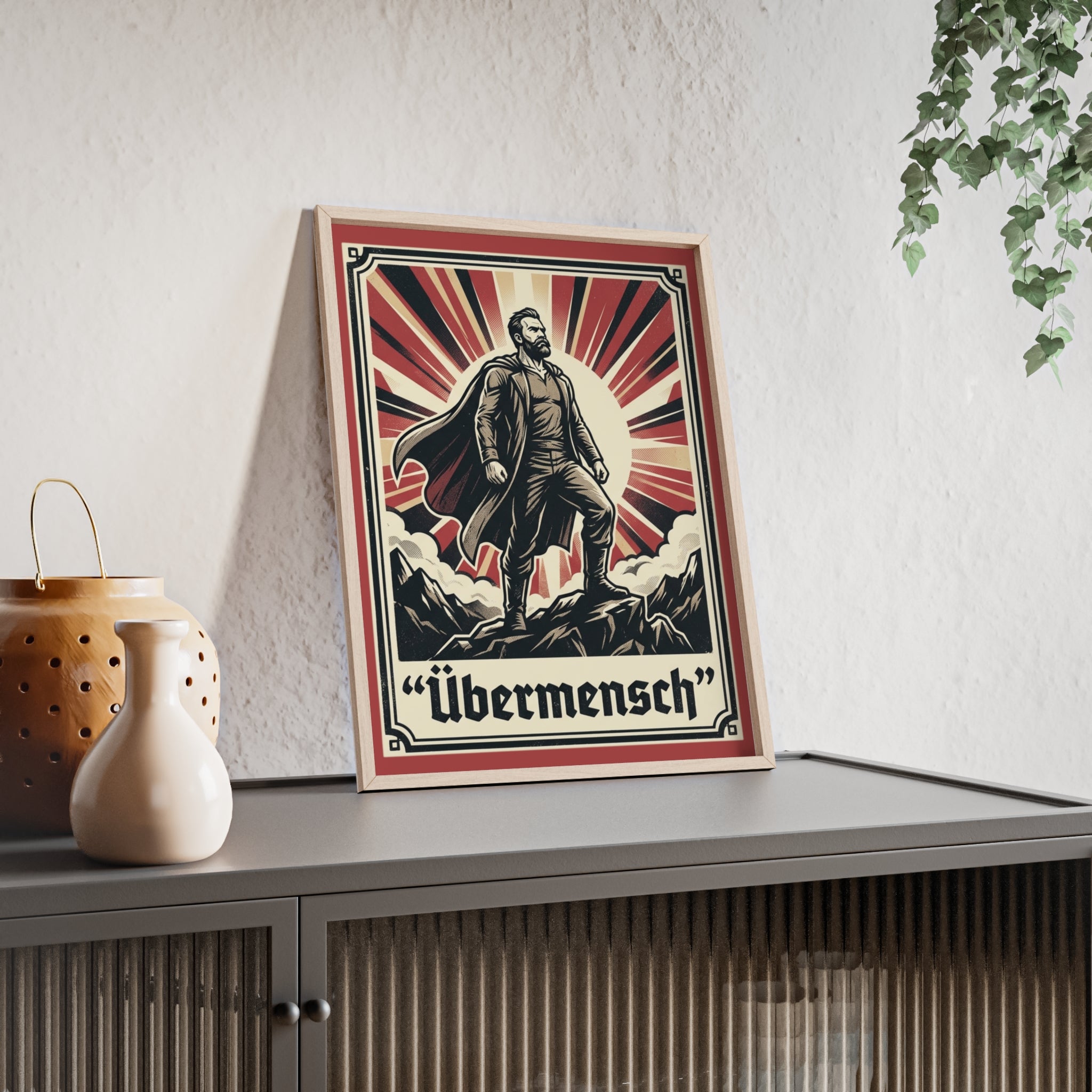 Nietzsche Übermensch Poster with Wooden Frame