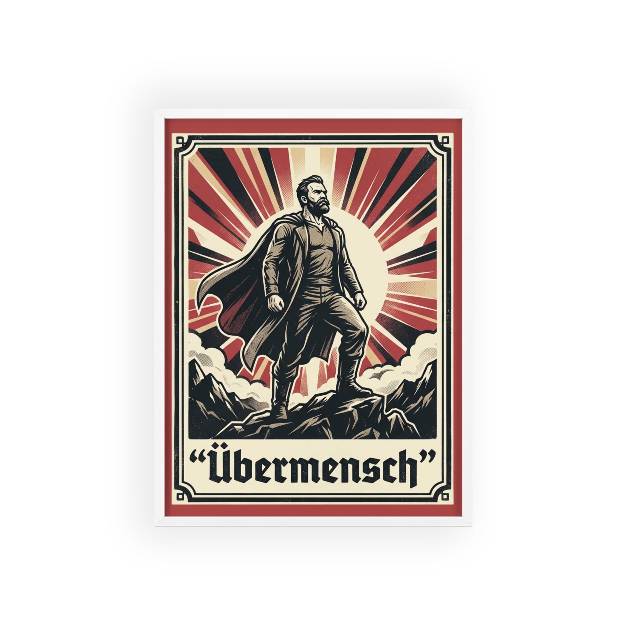 Nietzsche Übermensch Poster with Wooden Frame