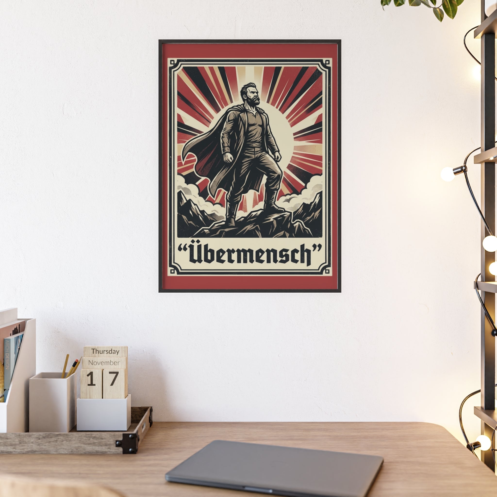 Nietzsche Übermensch Poster with Wooden Frame