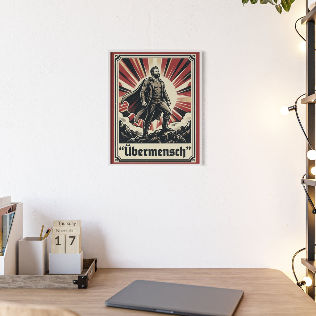 Nietzsche Übermensch Poster with Wooden Frame